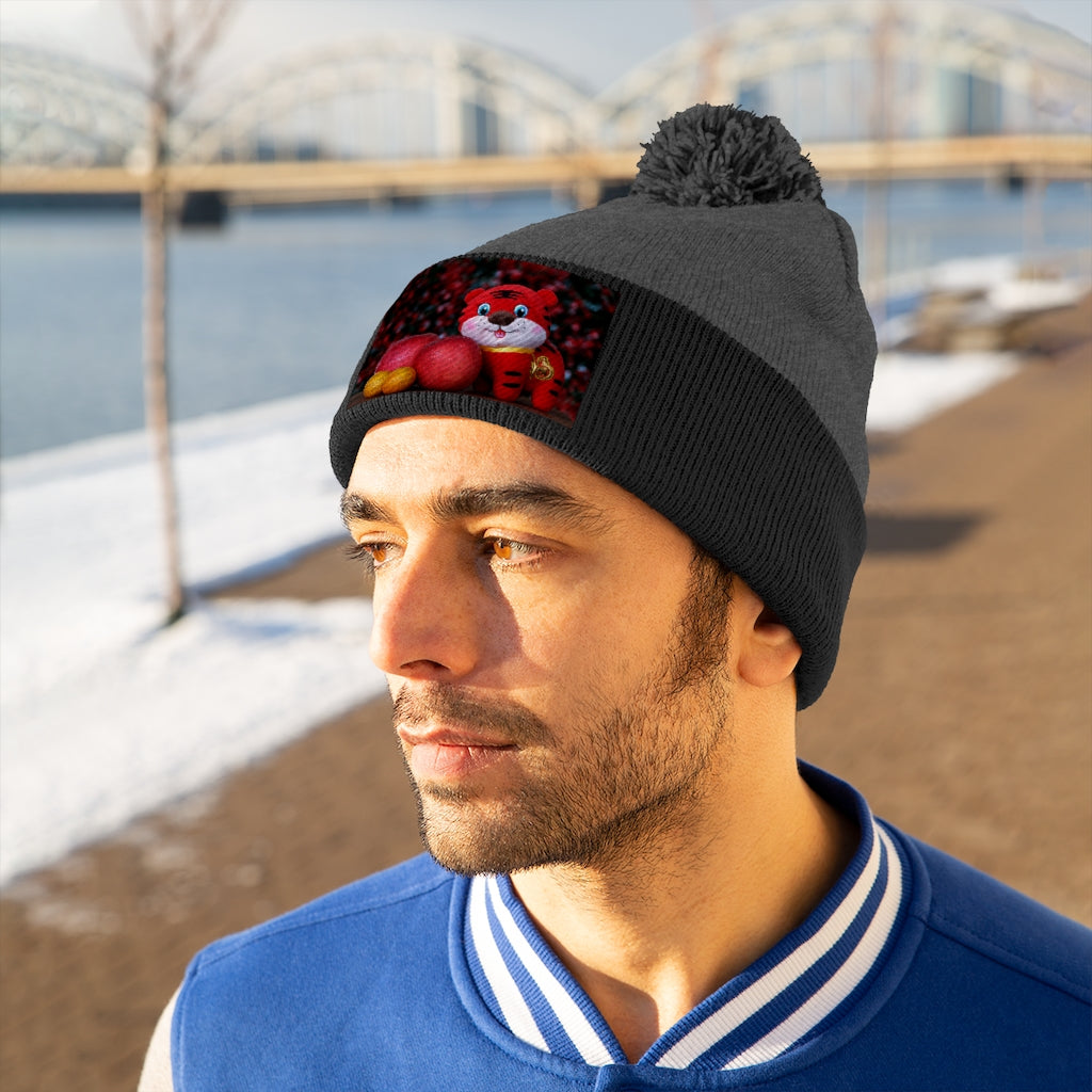 Tiger Pom Pom Beanie