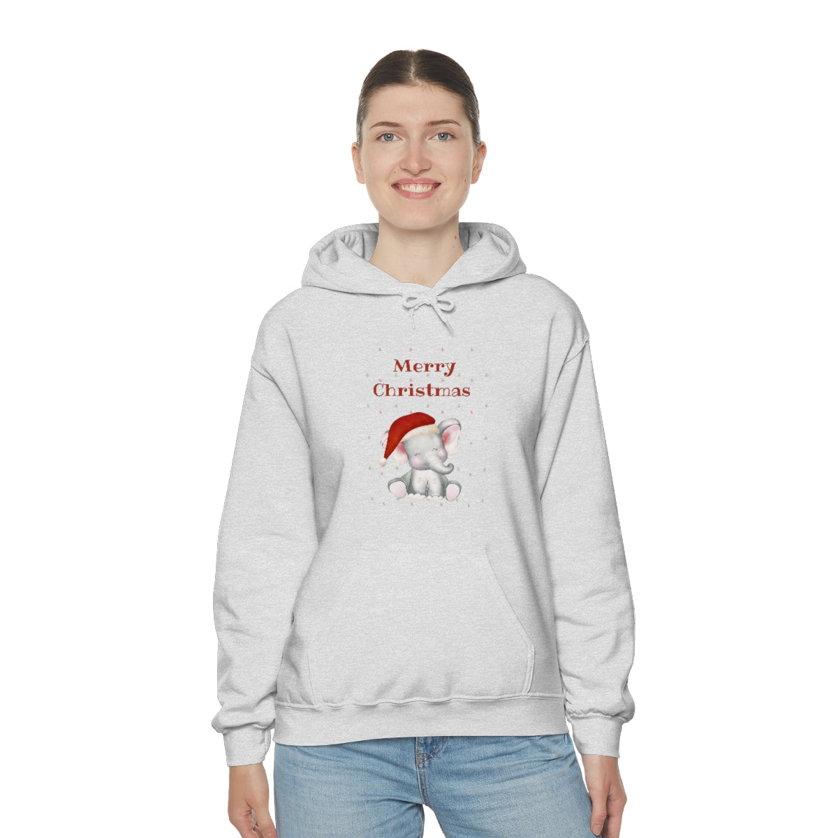 Cute Christmas Elephant Unisex Heavy Blend™ Hooded Sweatshirt