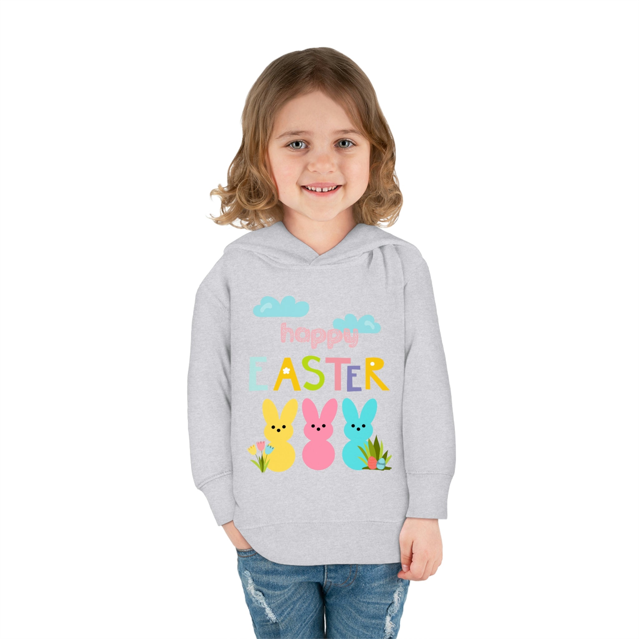 Happy Easter Bunny Toddler Pullover Fleece Hoodie