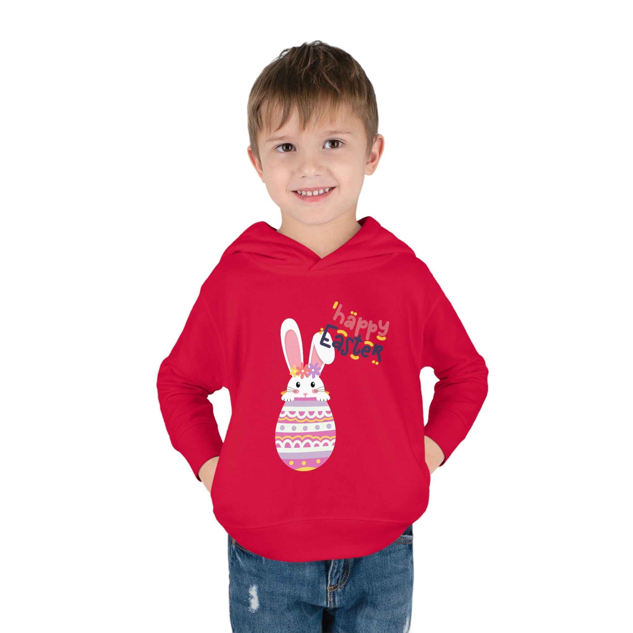 Happy Easter Day Bunny Toddler Pullover Fleece Hoodie