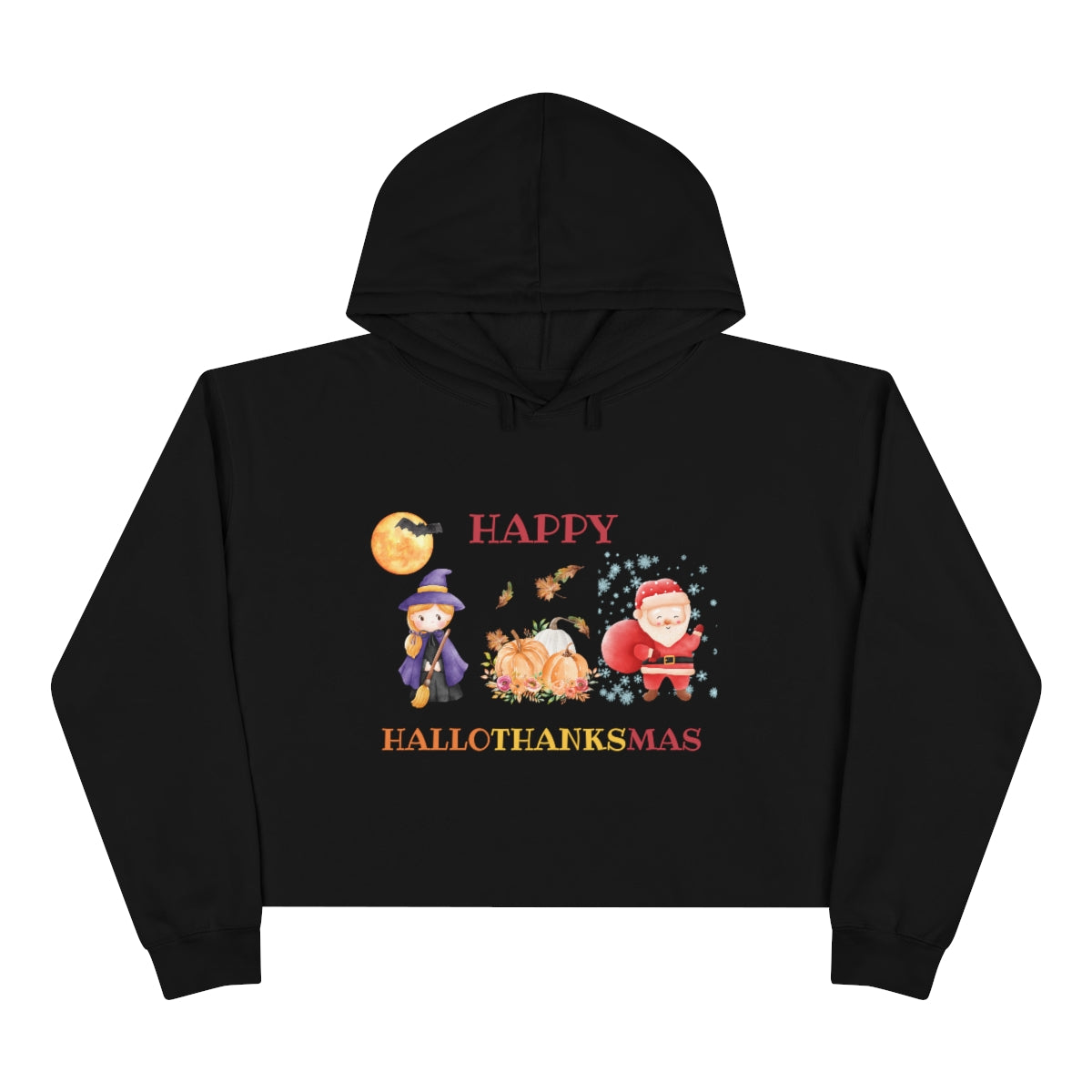 Happy Hallothanksmas Crop Hoodie