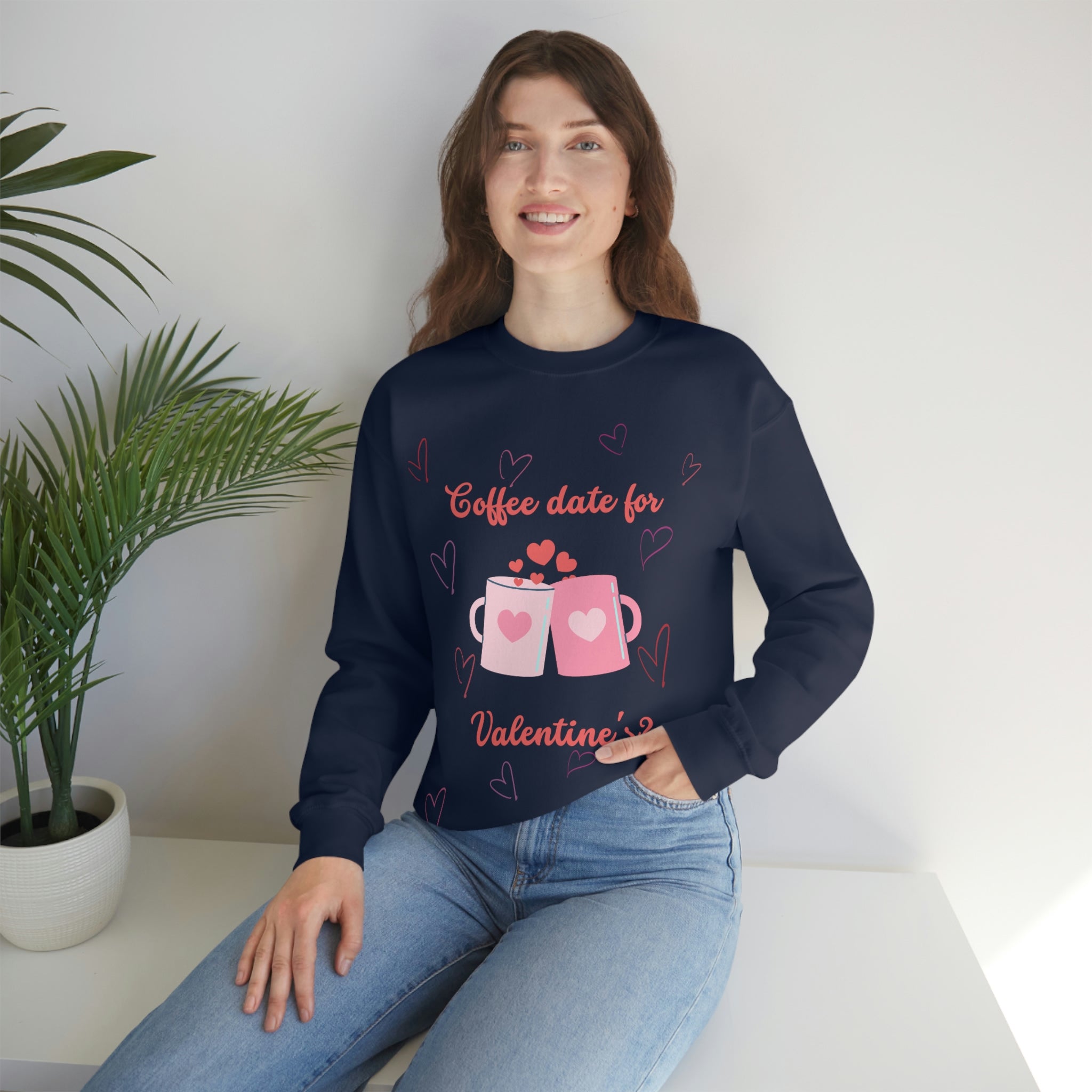 Coffee Date For Valentine's Unisex Heavy Blend™ Crewneck Sweatshirt