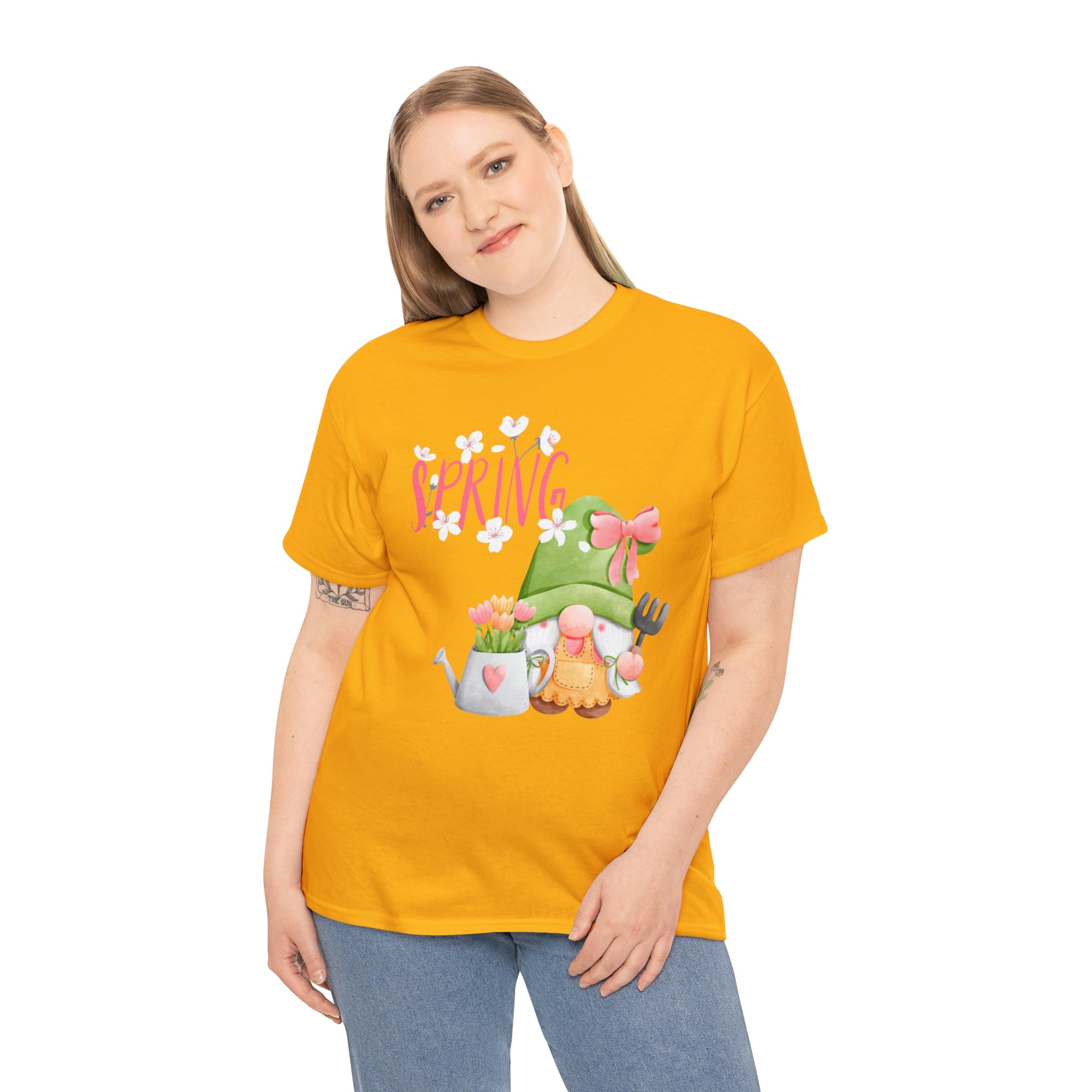Gnome Happy Spring Unisex Heavy Cotton Tee
