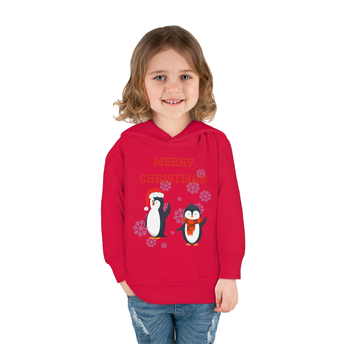 Penguins Merry Christmas Toddler Pullover Fleece Hoodie