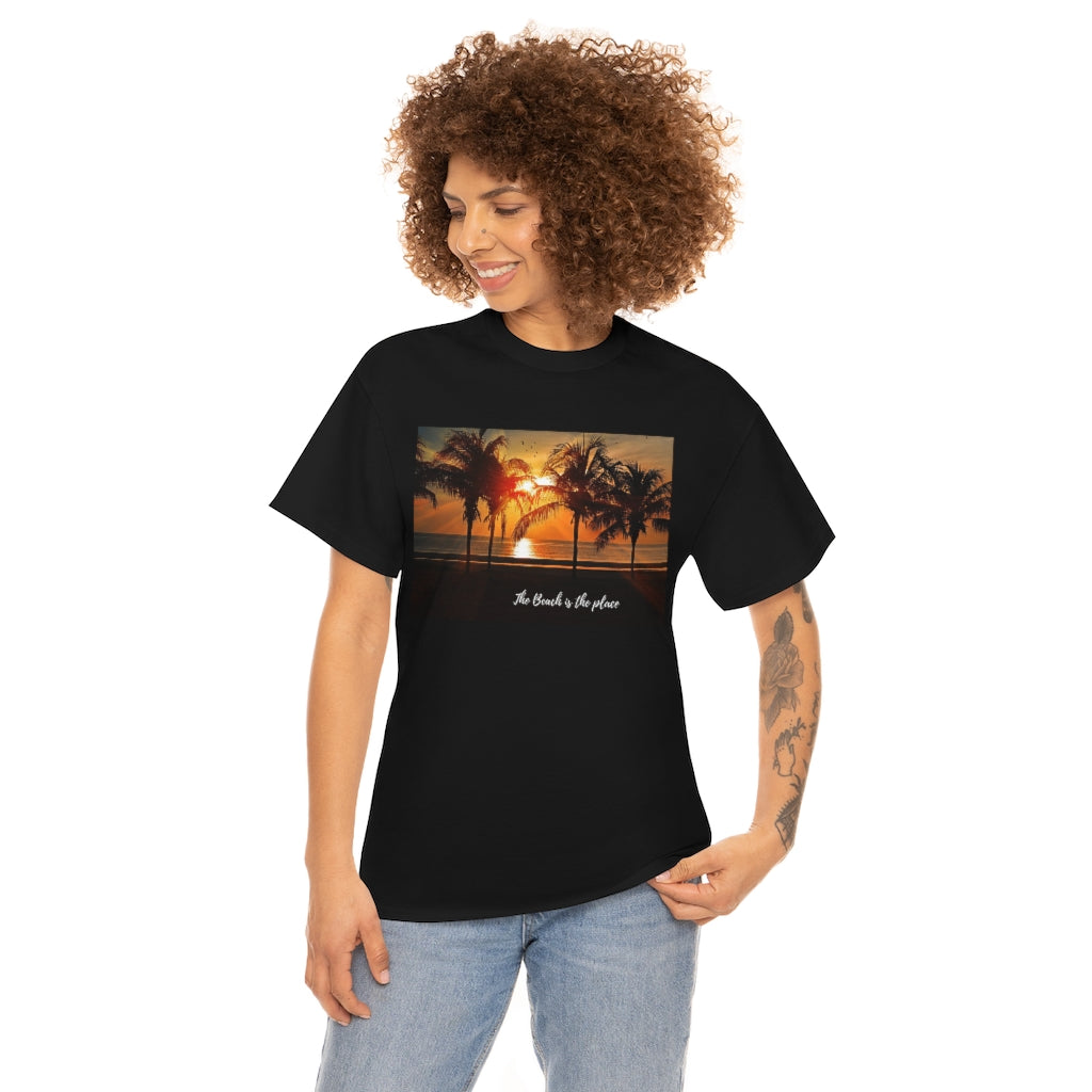 The Beach is the Place Unisex Heavy Cotton Tee