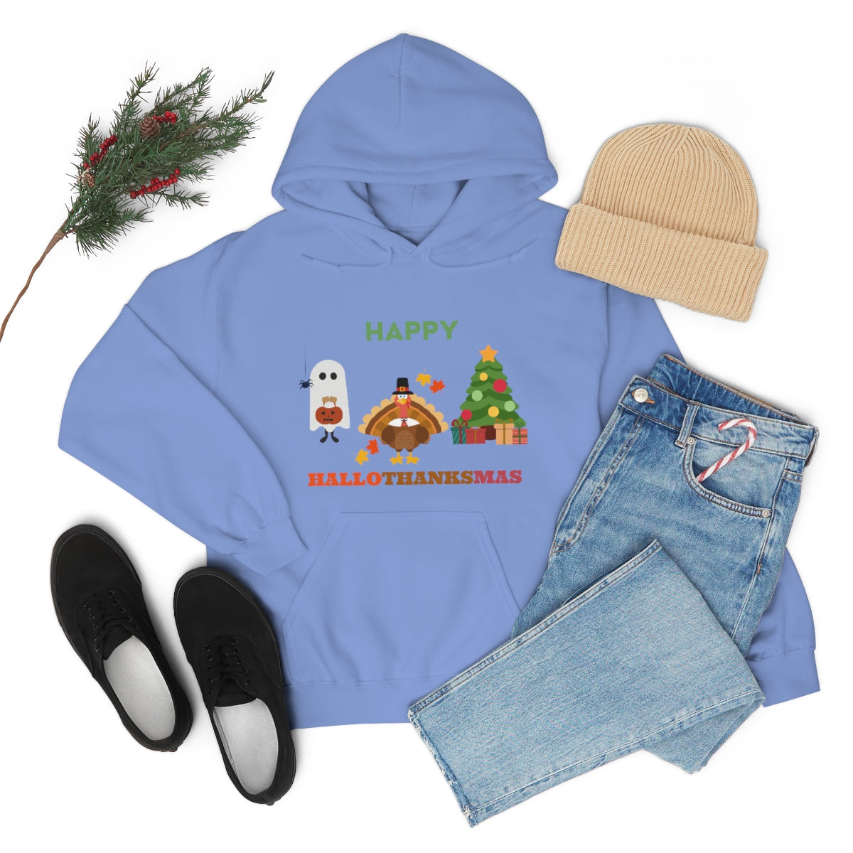 Happy Hallothanksmas Unisex Heavy Blend™ Hooded Sweatshirt