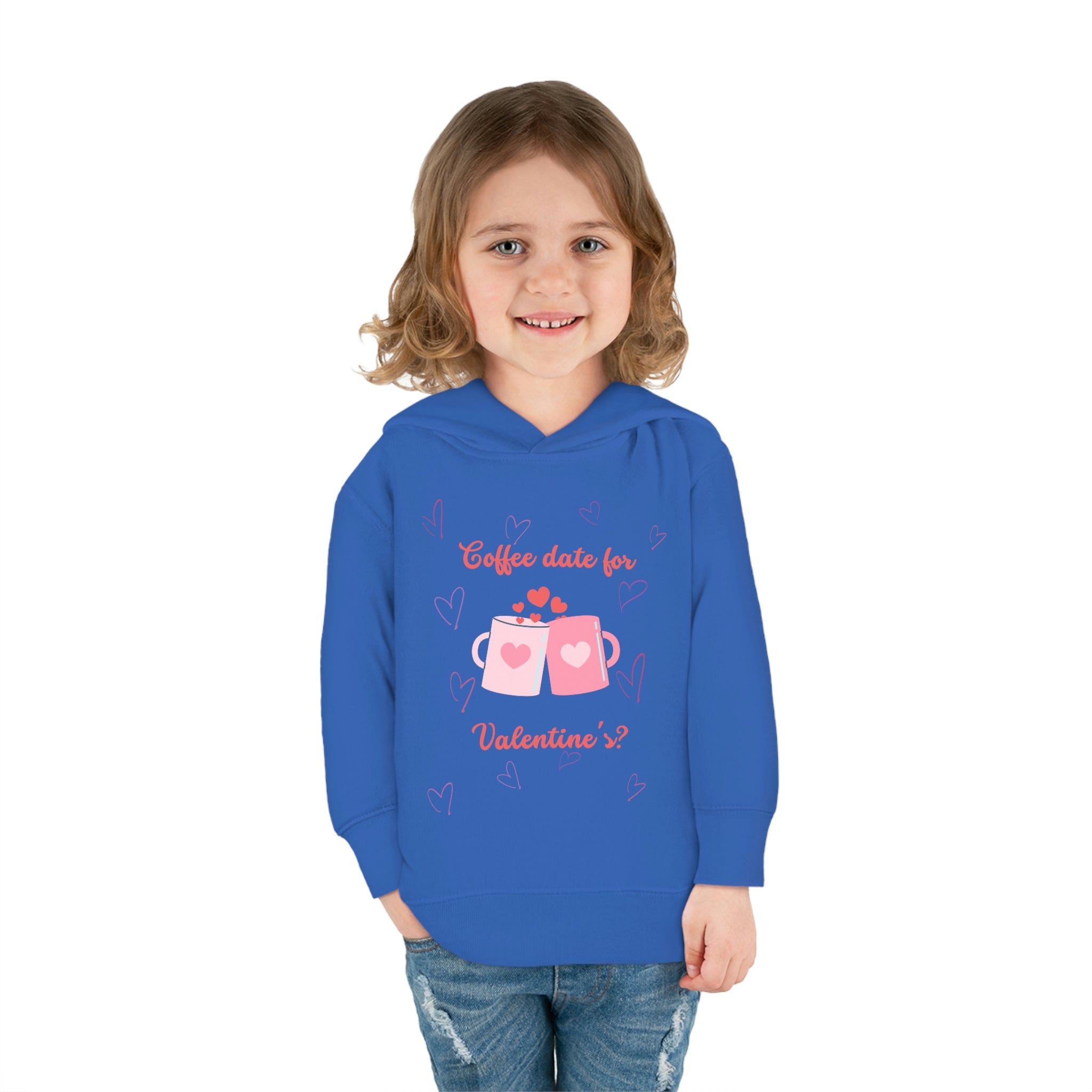 Coffee Date For Valentine's Toddler Pullover Fleece Hoodie