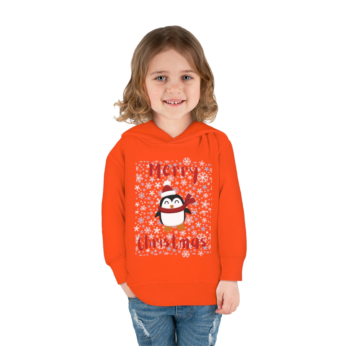 Cute Penguin Christmas Toddler Pullover Fleece Hoodie