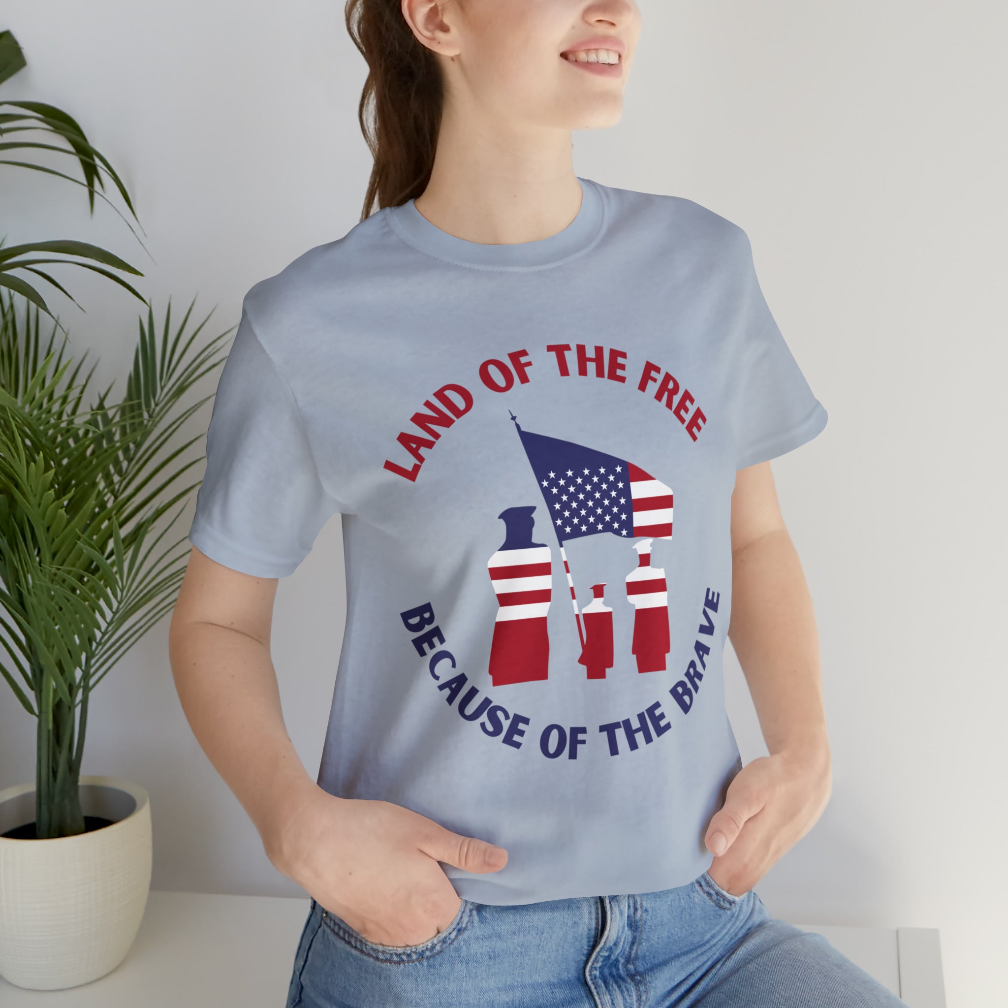 Memorial Day Land Of The Free Unisex Jersey Short Sleeve Tee