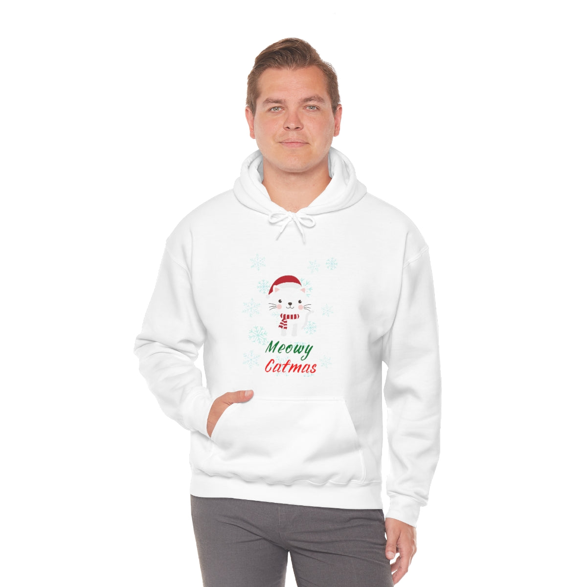 Meowy Catmas Unisex Heavy Blend™ Hooded Sweatshirt