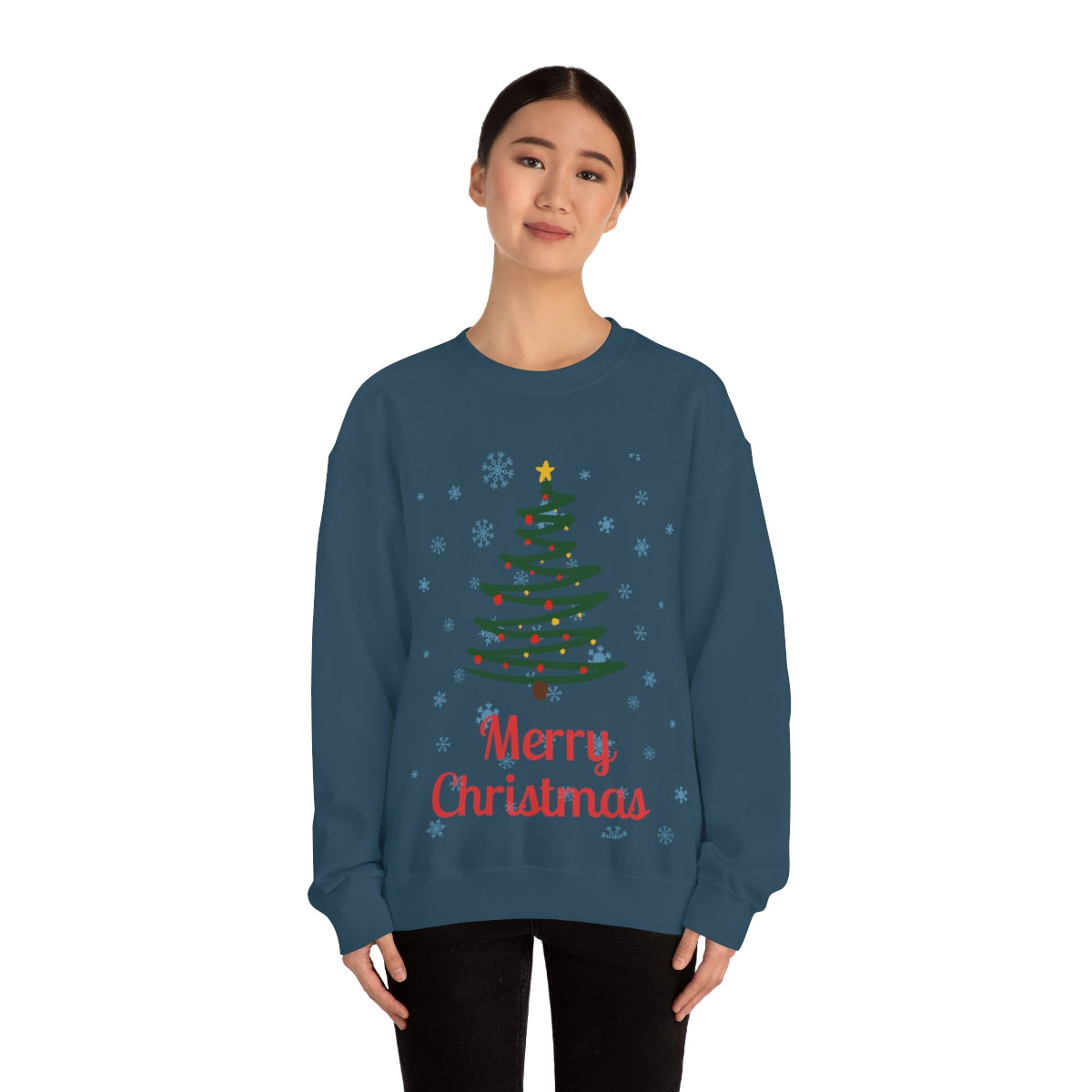 Merry Christmas Tree Unisex Heavy Blend™ Crewneck Sweatshirt