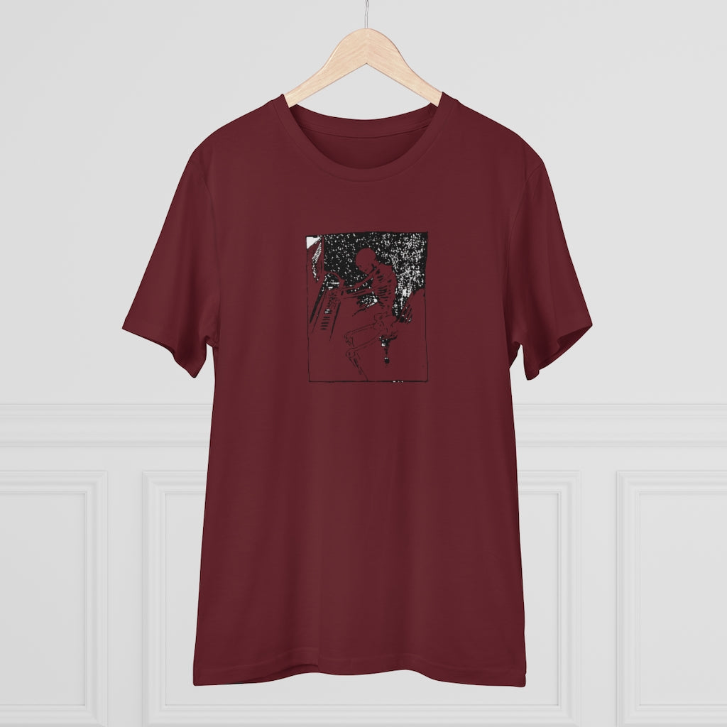 Skeleton Piano Player Organic Creator T-shirt - Unisex