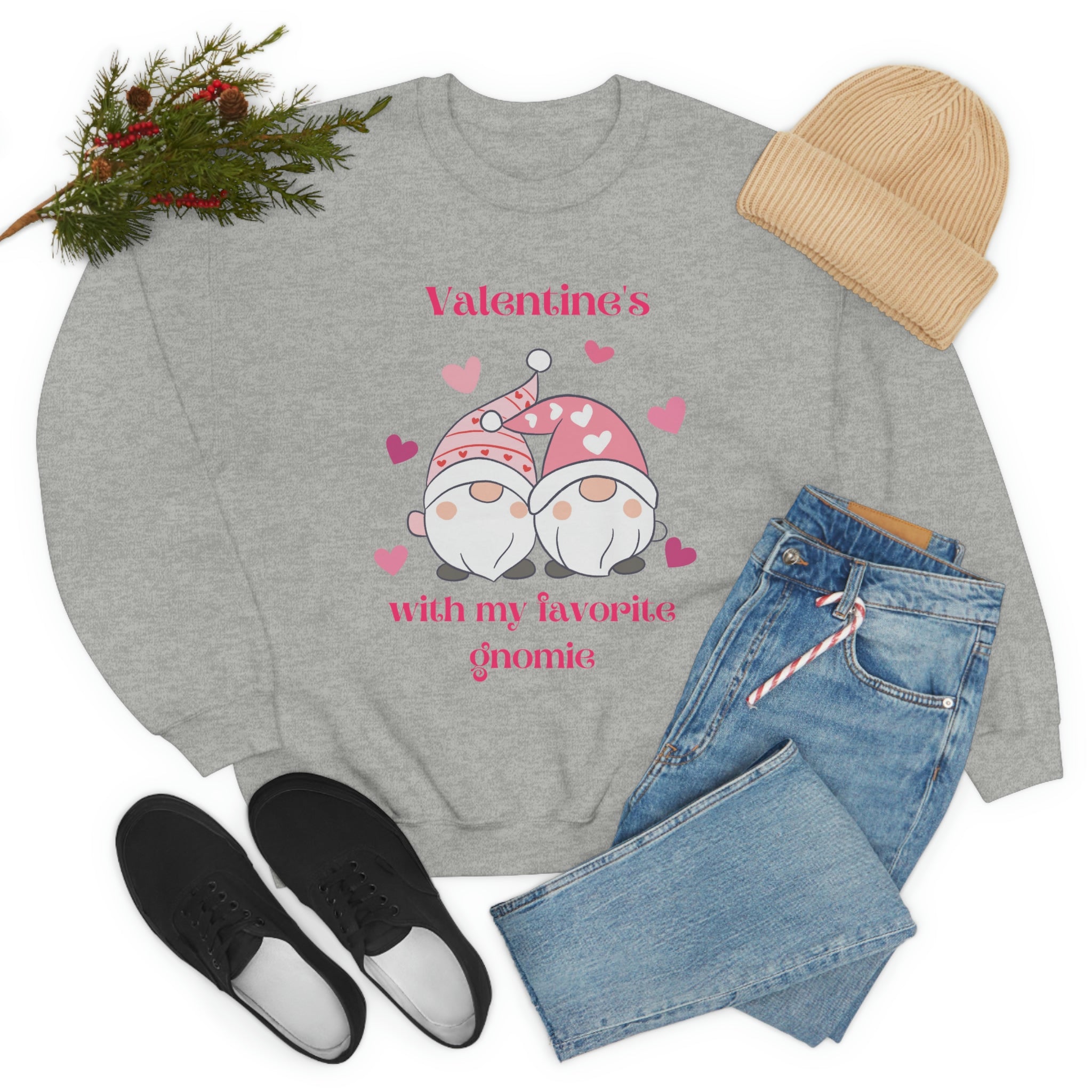 Valentine's With My Favorite Gnomie Unisex Heavy Blend™ Crewneck Sweatshirt