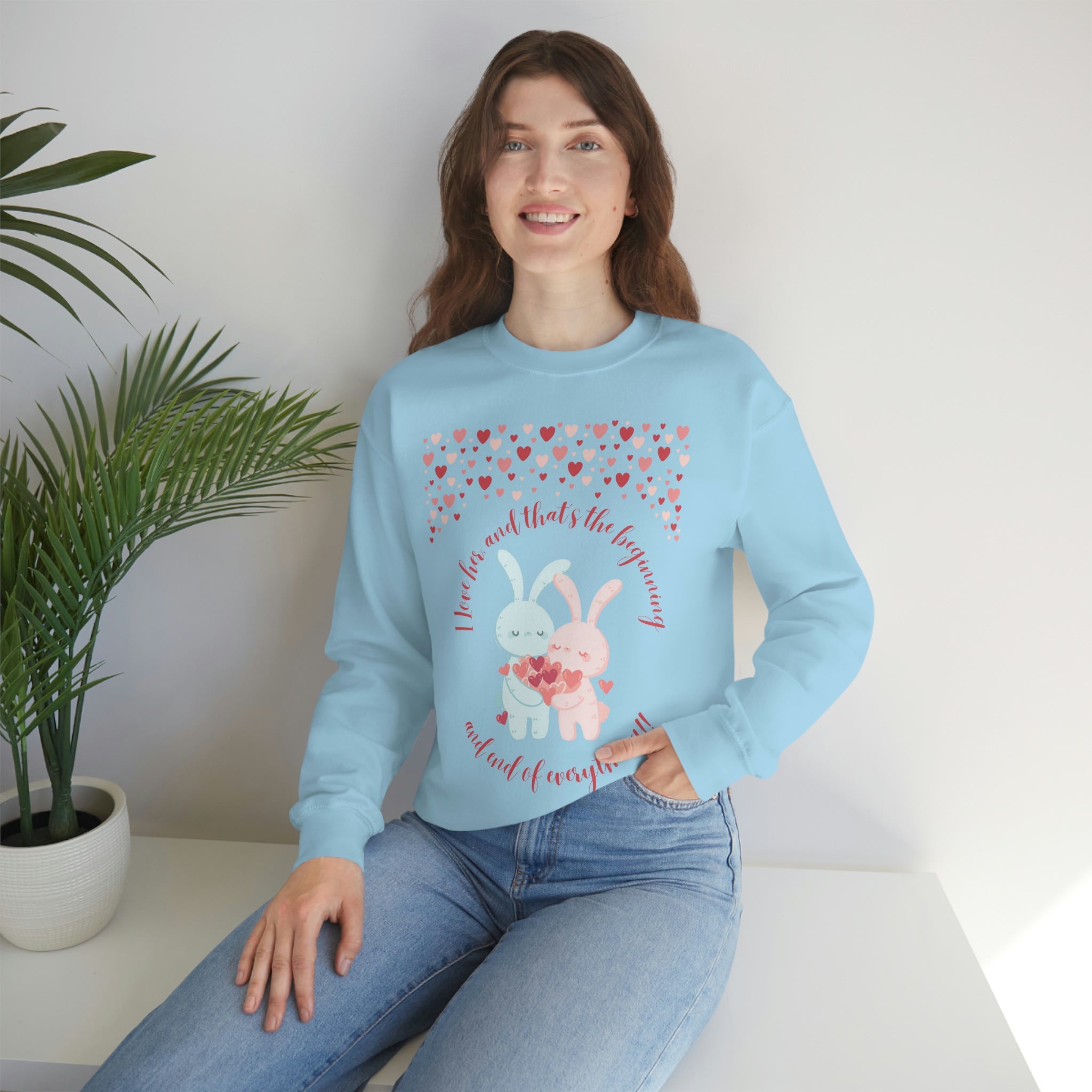 The I Love Her U & Me Unisex Heavy Blend™ Crewneck Sweatshirt