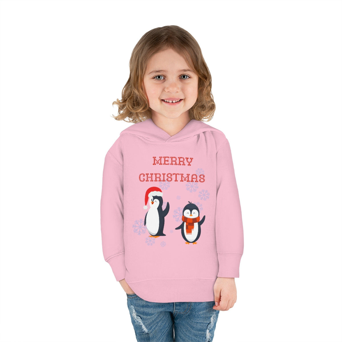 Penguins Merry Christmas Toddler Pullover Fleece Hoodie