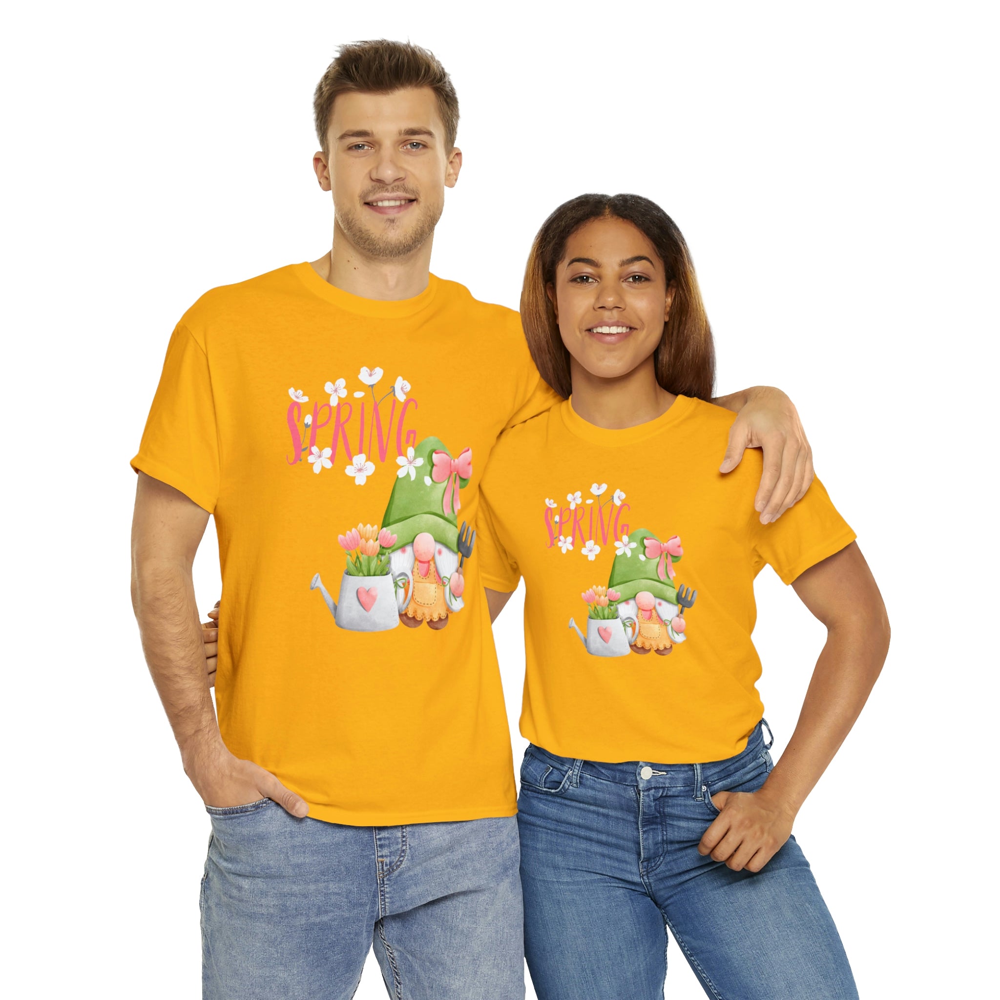 Gnome Happy Spring Unisex Heavy Cotton Tee