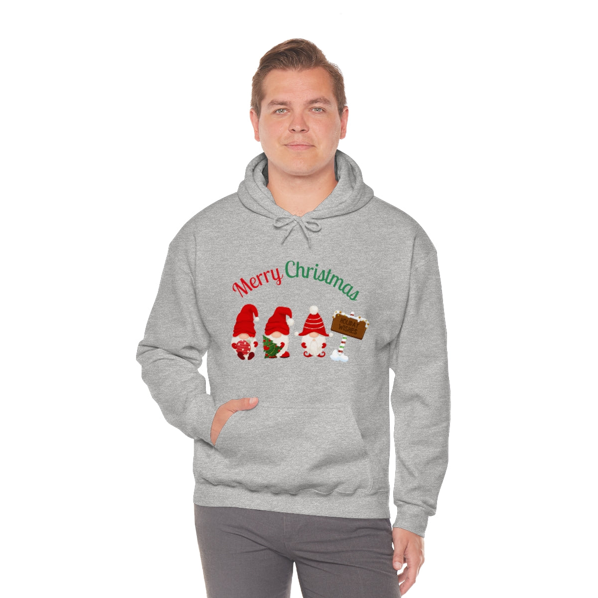 Cute Gnome Merry Christmas Unisex Heavy Blend™ Hooded Sweatshirt