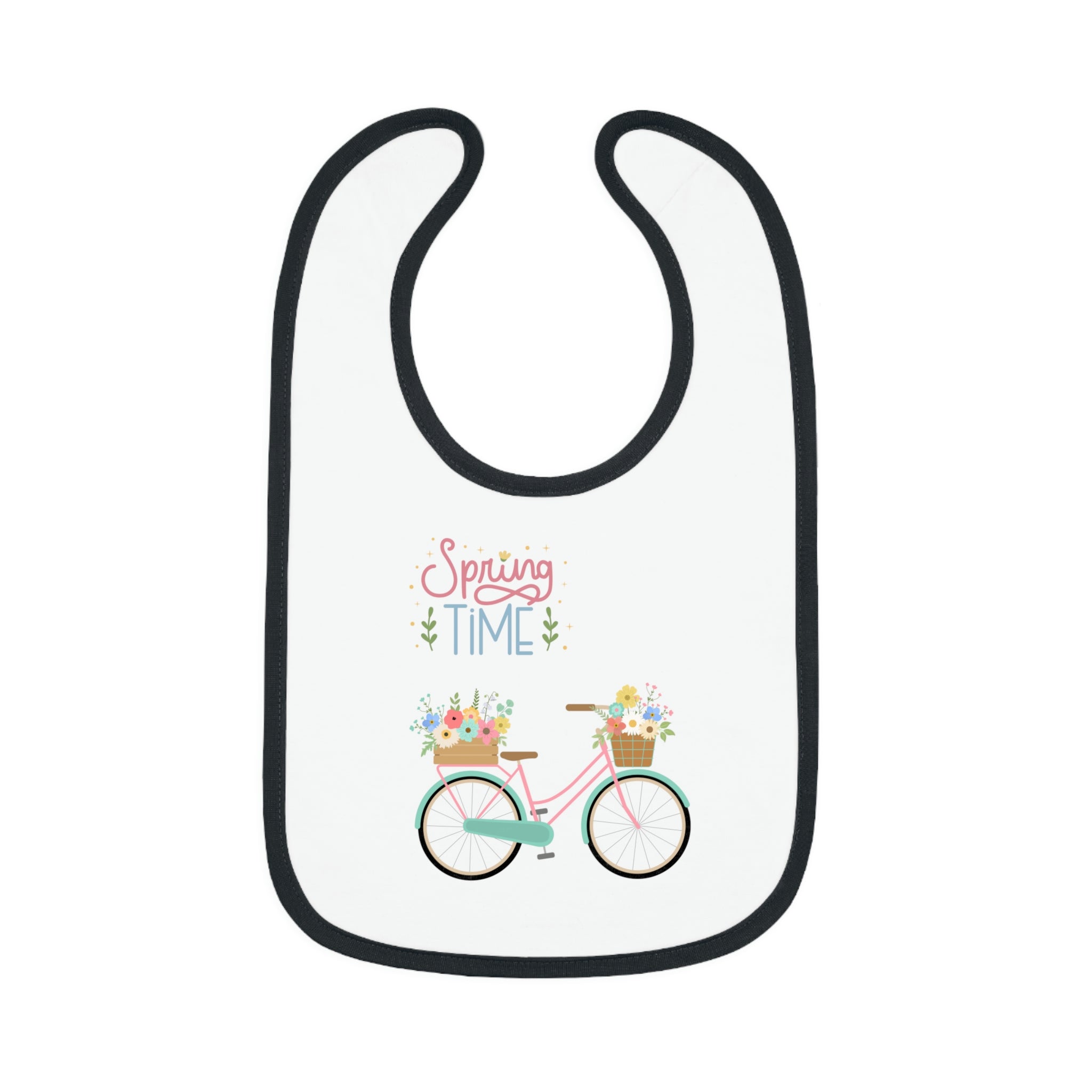 Spring Time Baby Contrast Trim Jersey Bib