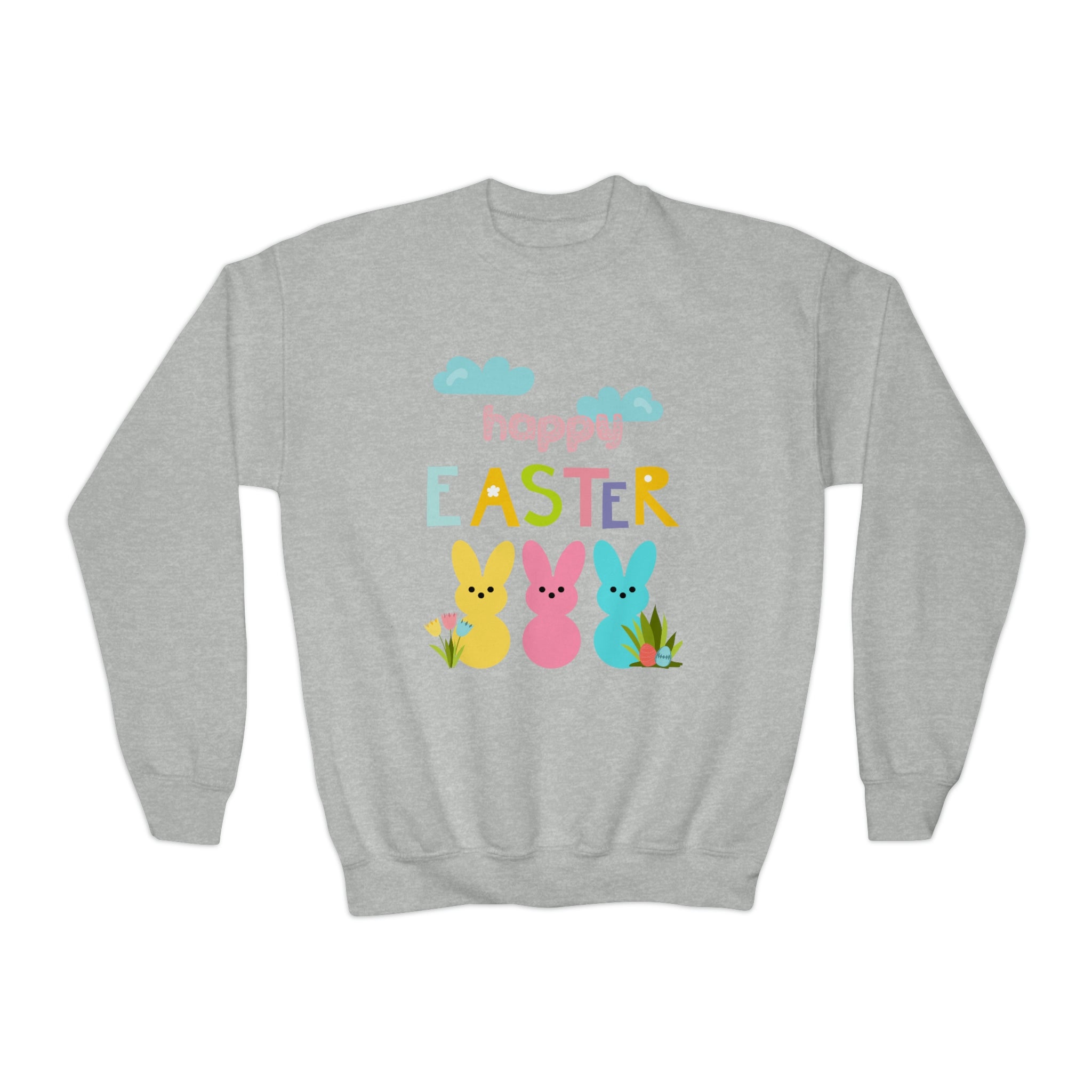 Happy Easter Bunny Youth Crewneck Sweatshirt