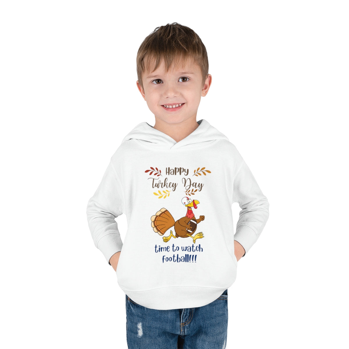 Happy Turkey Day Toddler Pullover Fleece Hoodie