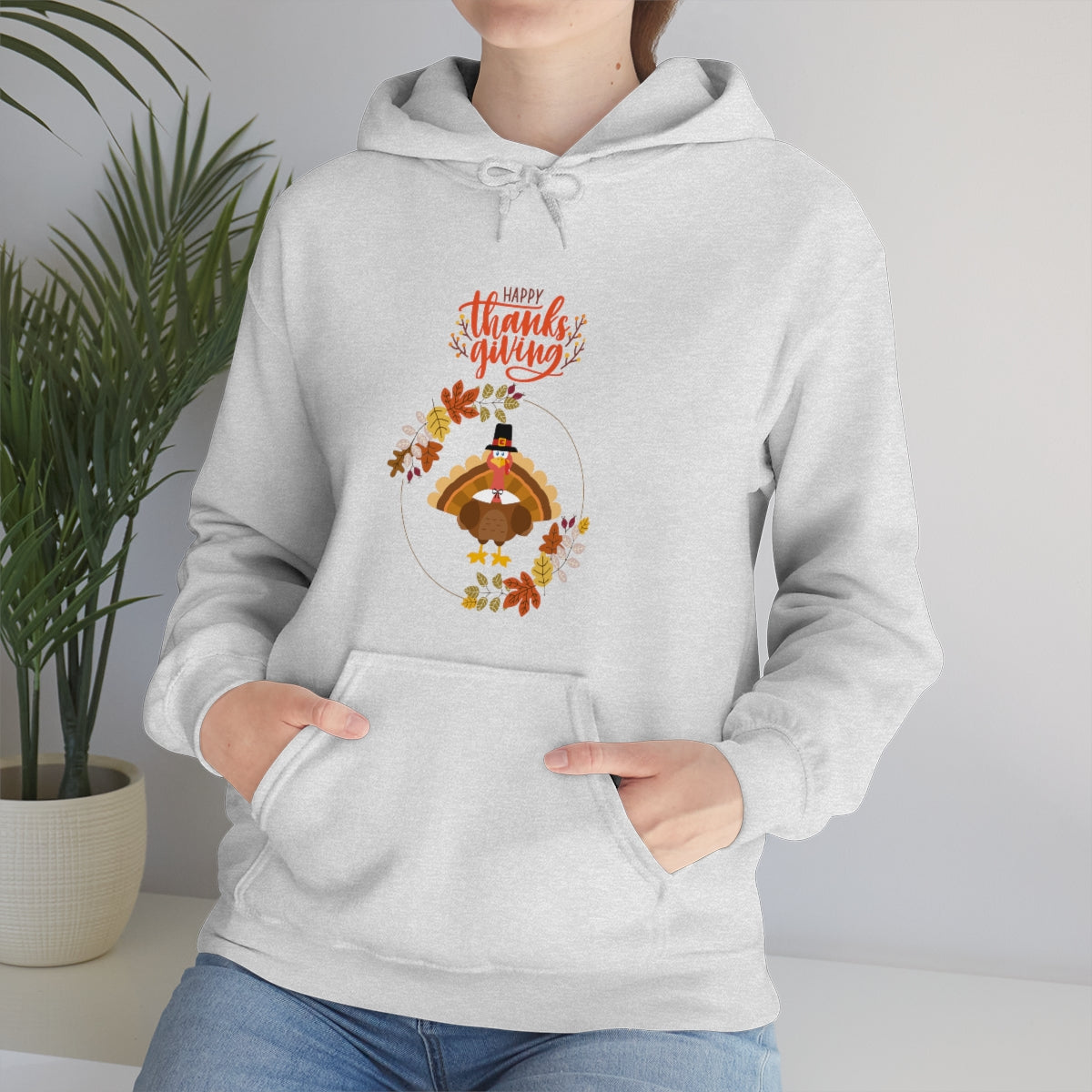 Happy Thanksgiving Pilgrim Turkey Unisex Heavy Blend™ Hooded Sweatshirt