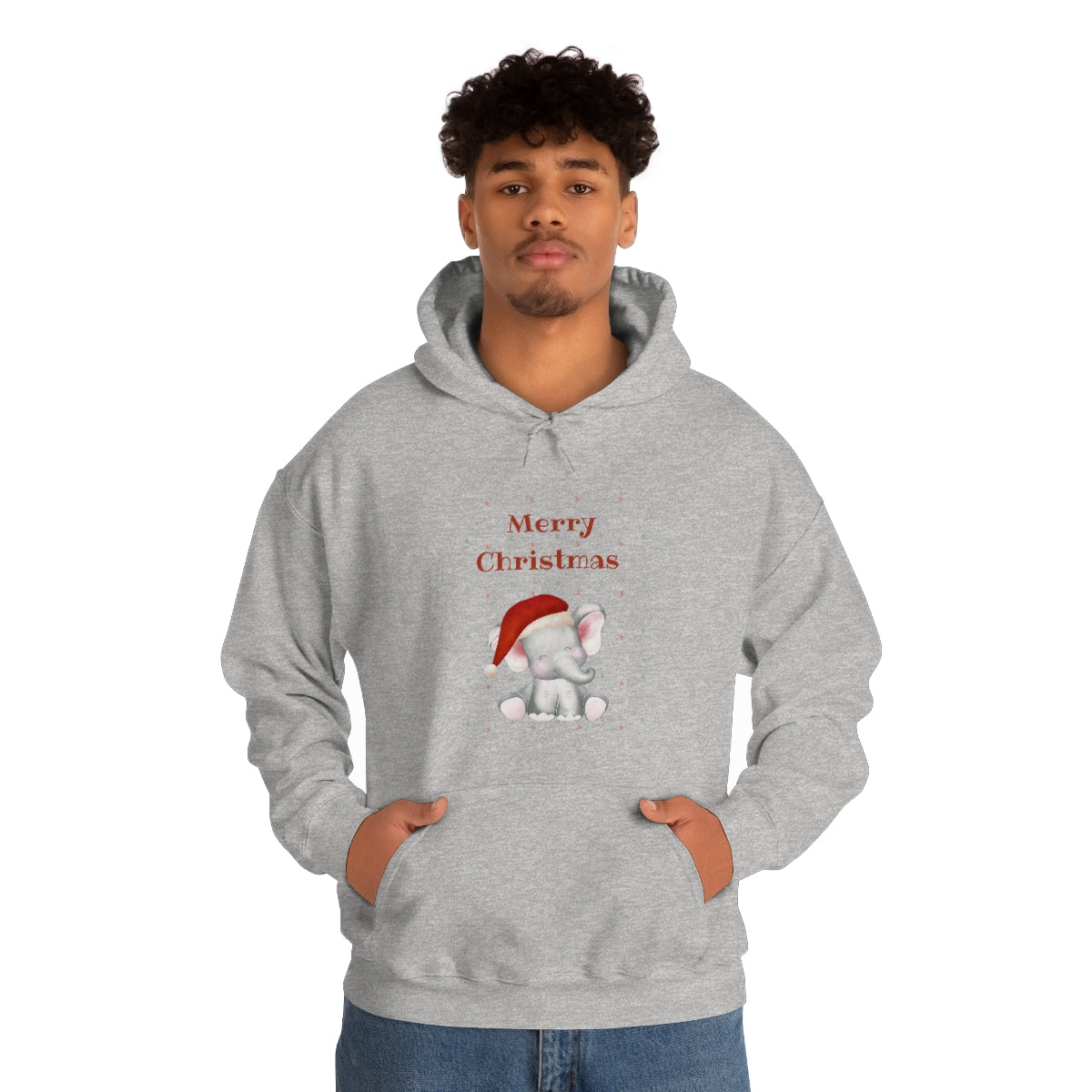 Cute Christmas Elephant Unisex Heavy Blend™ Hooded Sweatshirt