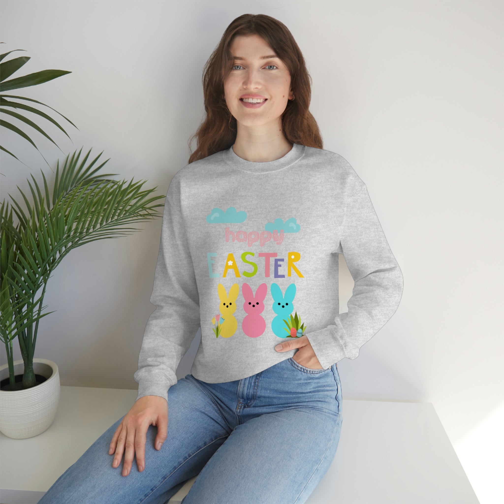 Happy Easter Bunny Unisex Heavy Blend™ Crewneck Sweatshirt