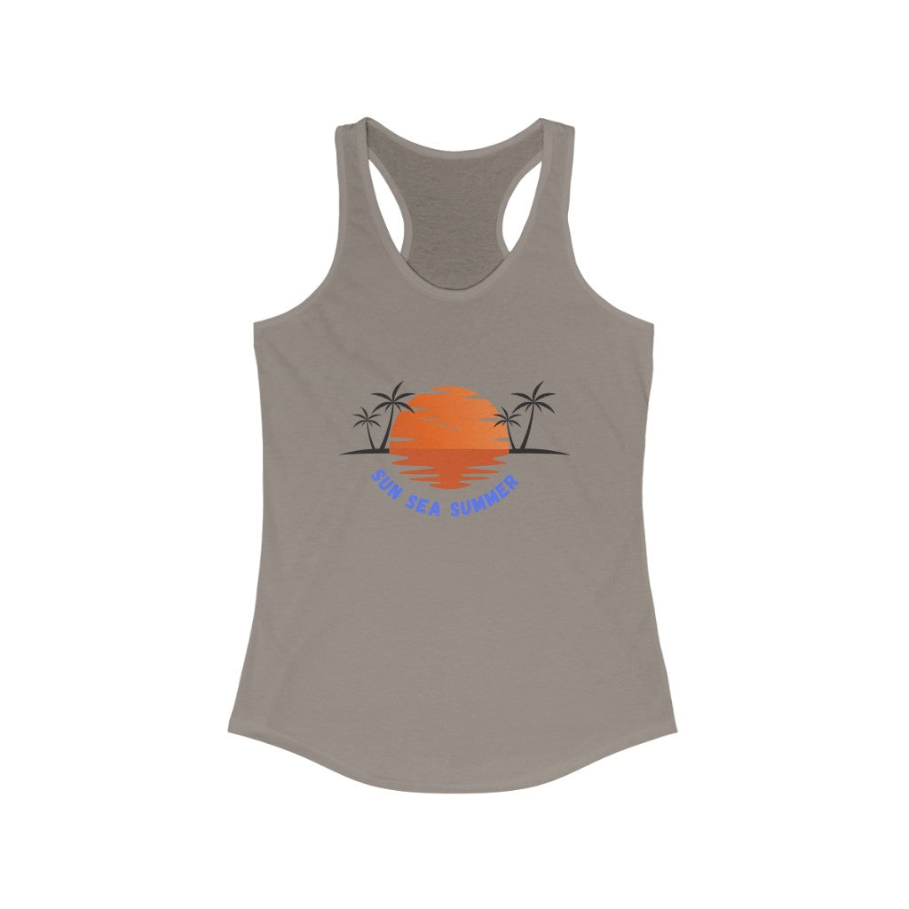 Sun Sea Summer Women's Ideal Racerback Tank