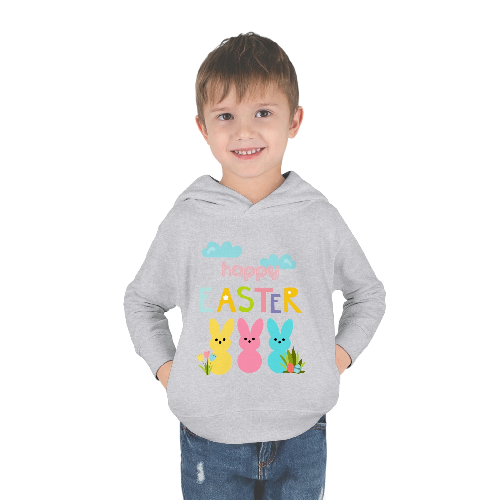 Happy Easter Bunny Toddler Pullover Fleece Hoodie