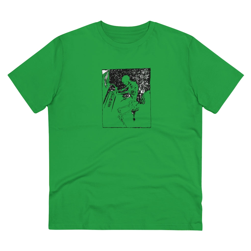 Skeleton Piano Player Organic Creator T-shirt - Unisex