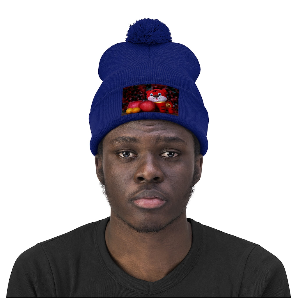 Tiger Pom Pom Beanie