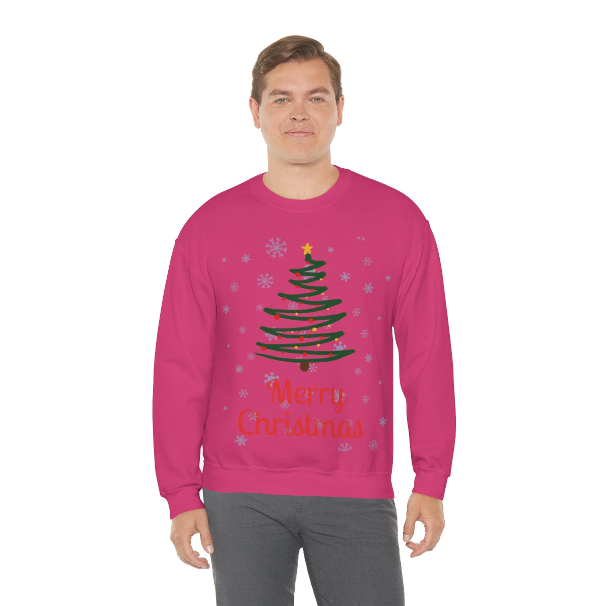 Merry Christmas Tree Unisex Heavy Blend™ Crewneck Sweatshirt