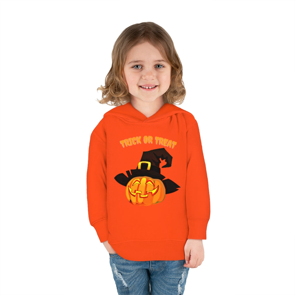 Pumpkin Trick or Treat Toddler Pullover Fleece Hoodie