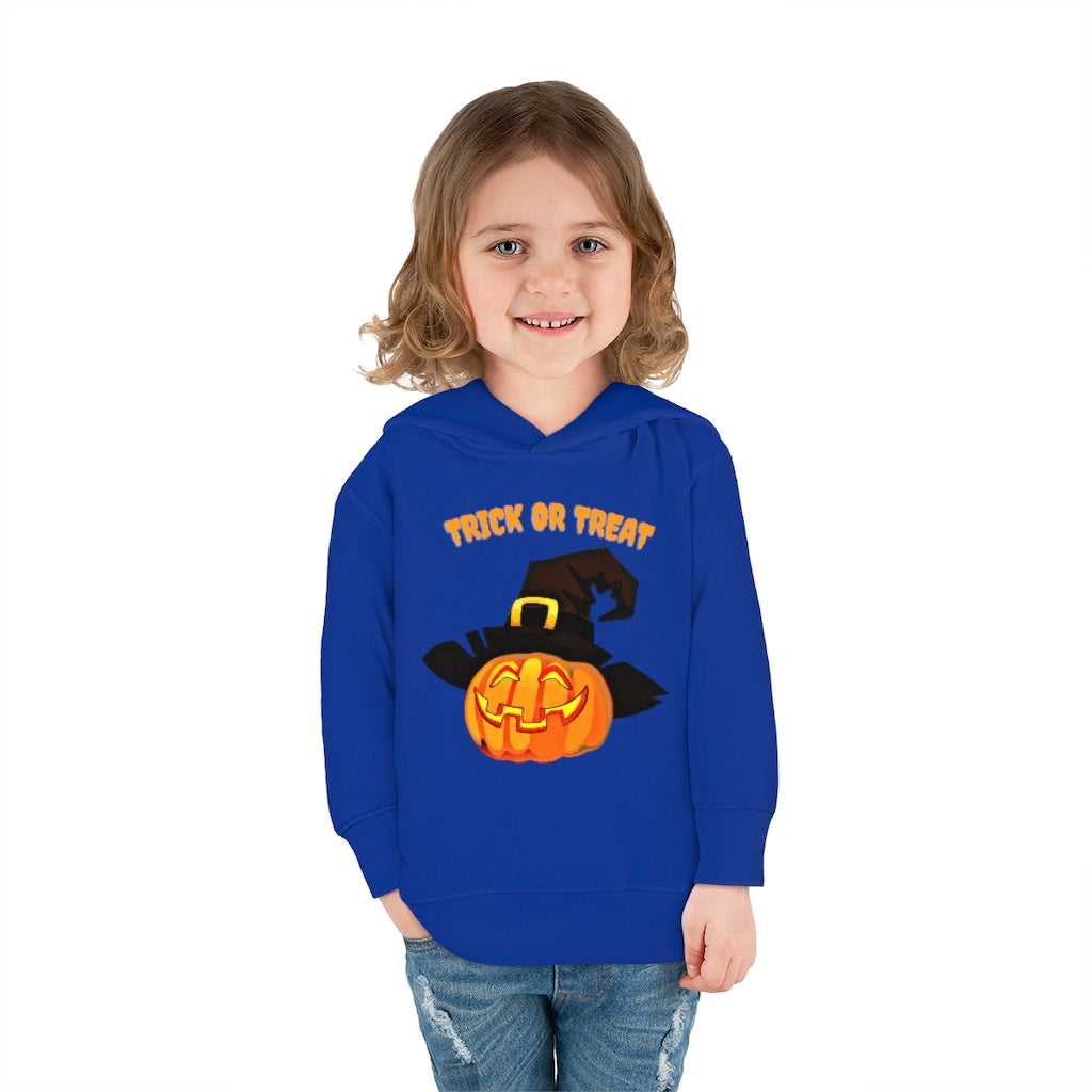 Pumpkin Trick or Treat Toddler Pullover Fleece Hoodie