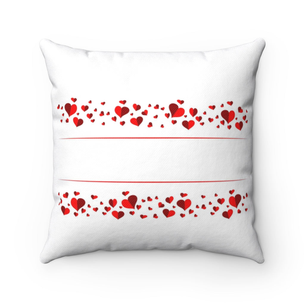 Little Hearts Spun Polyester Square Pillow