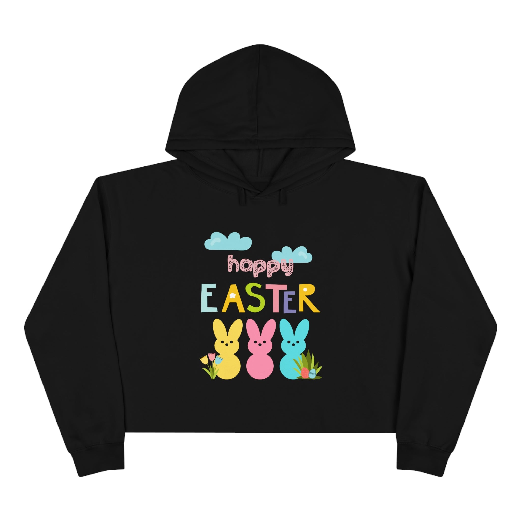 Happy Easter Bunny Crop Hoodie