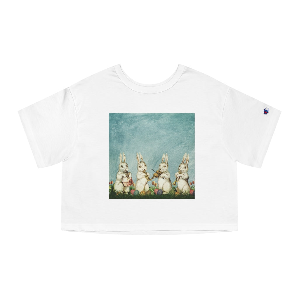 Happy Easter Bunny Champion Women's Heritage Cropped T-Shirt