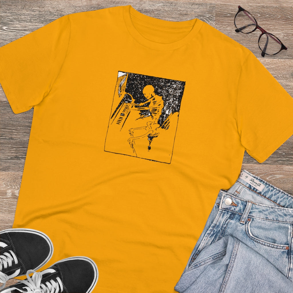 Skeleton Piano Player Organic Creator T-shirt - Unisex