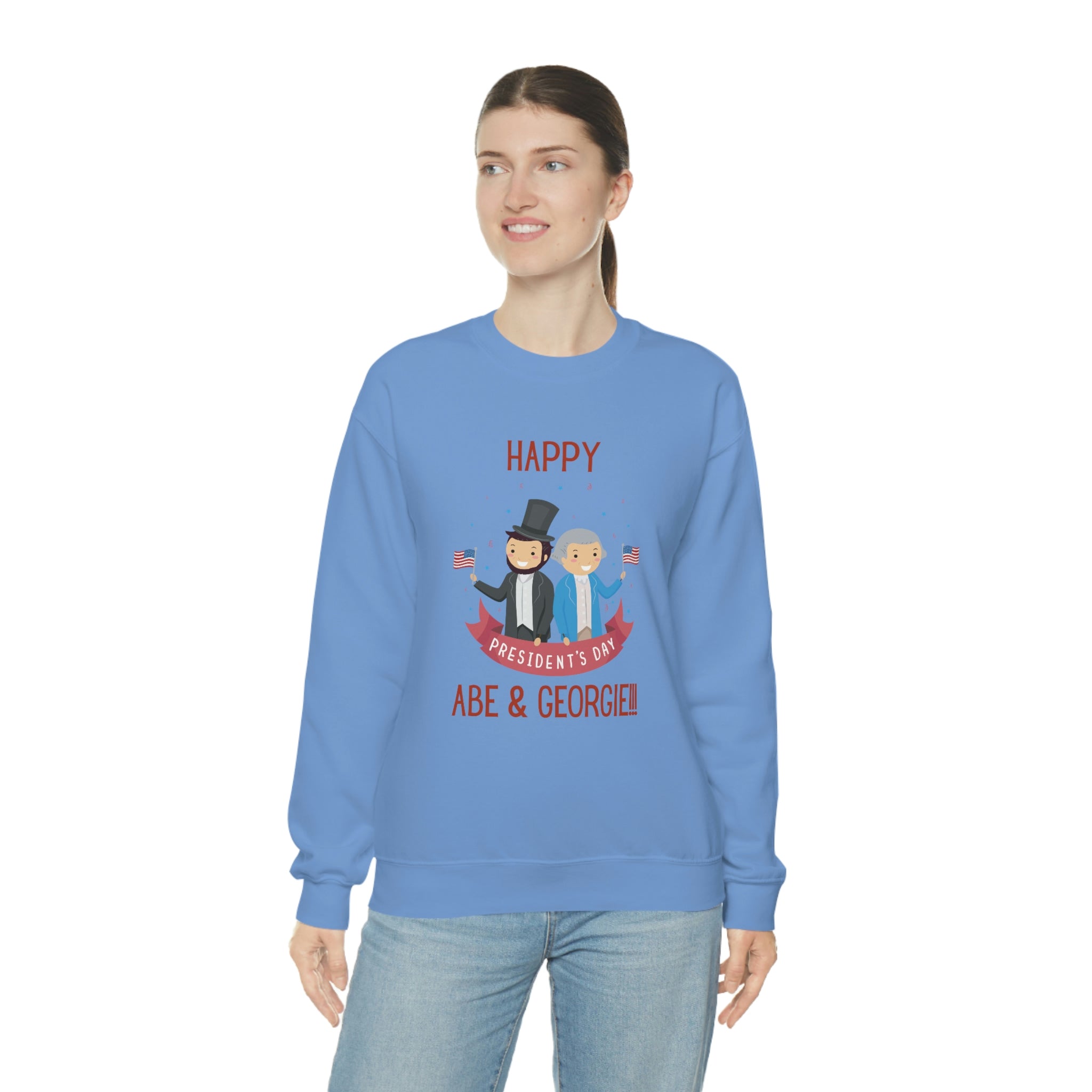 Happy President's Day Abe & Georgie!!! Unisex Heavy Blend™ Crewneck Sweatshirt