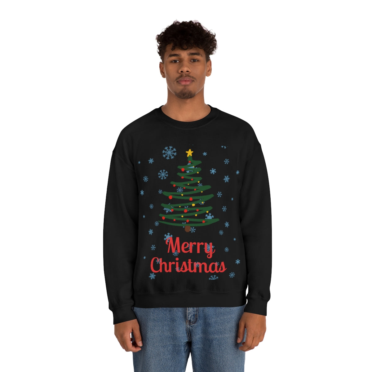 Merry Christmas Tree Unisex Heavy Blend™ Crewneck Sweatshirt