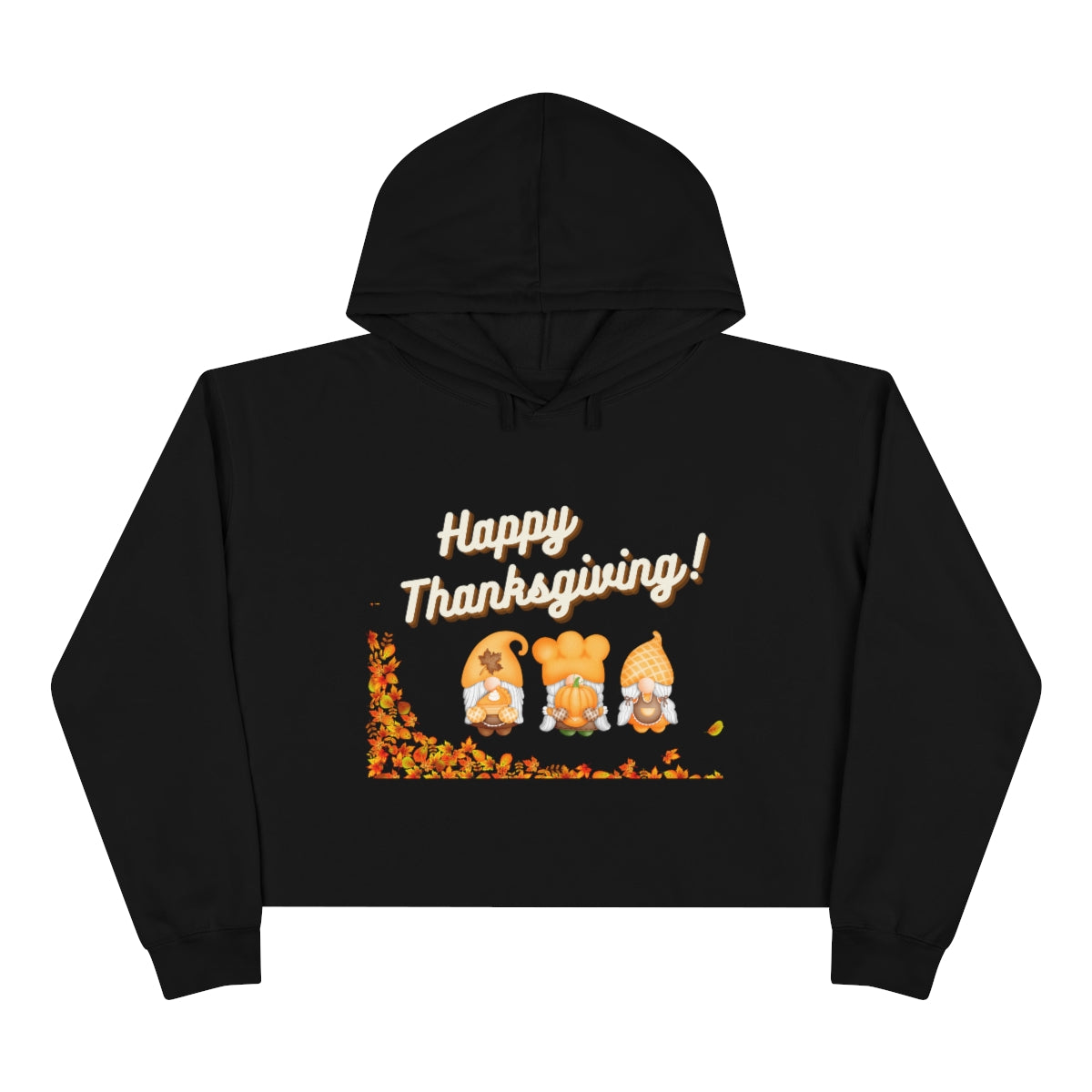 Happy Thanksgiving Gnome Crop Hoodie