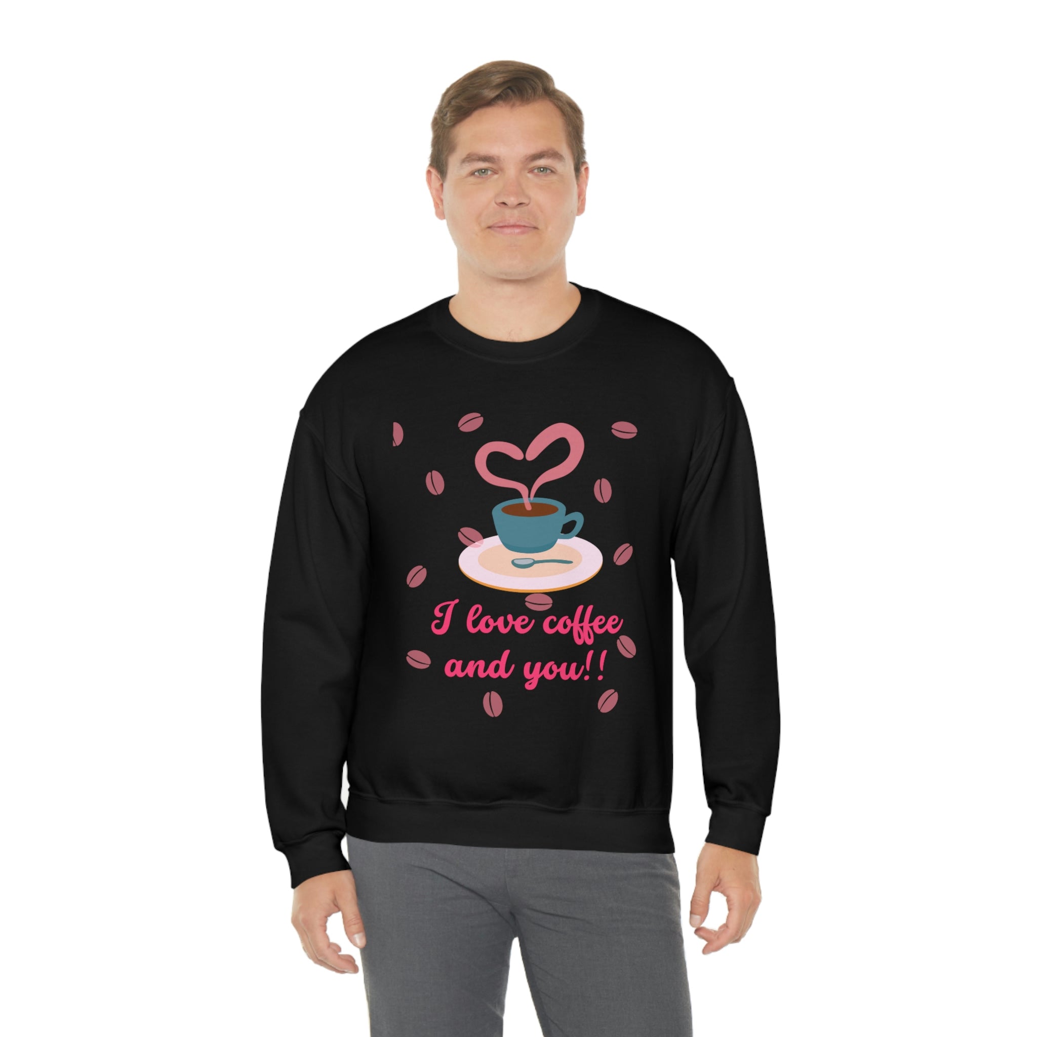 I Love Coffee & You!! Unisex Heavy Blend™ Crewneck Sweatshirt