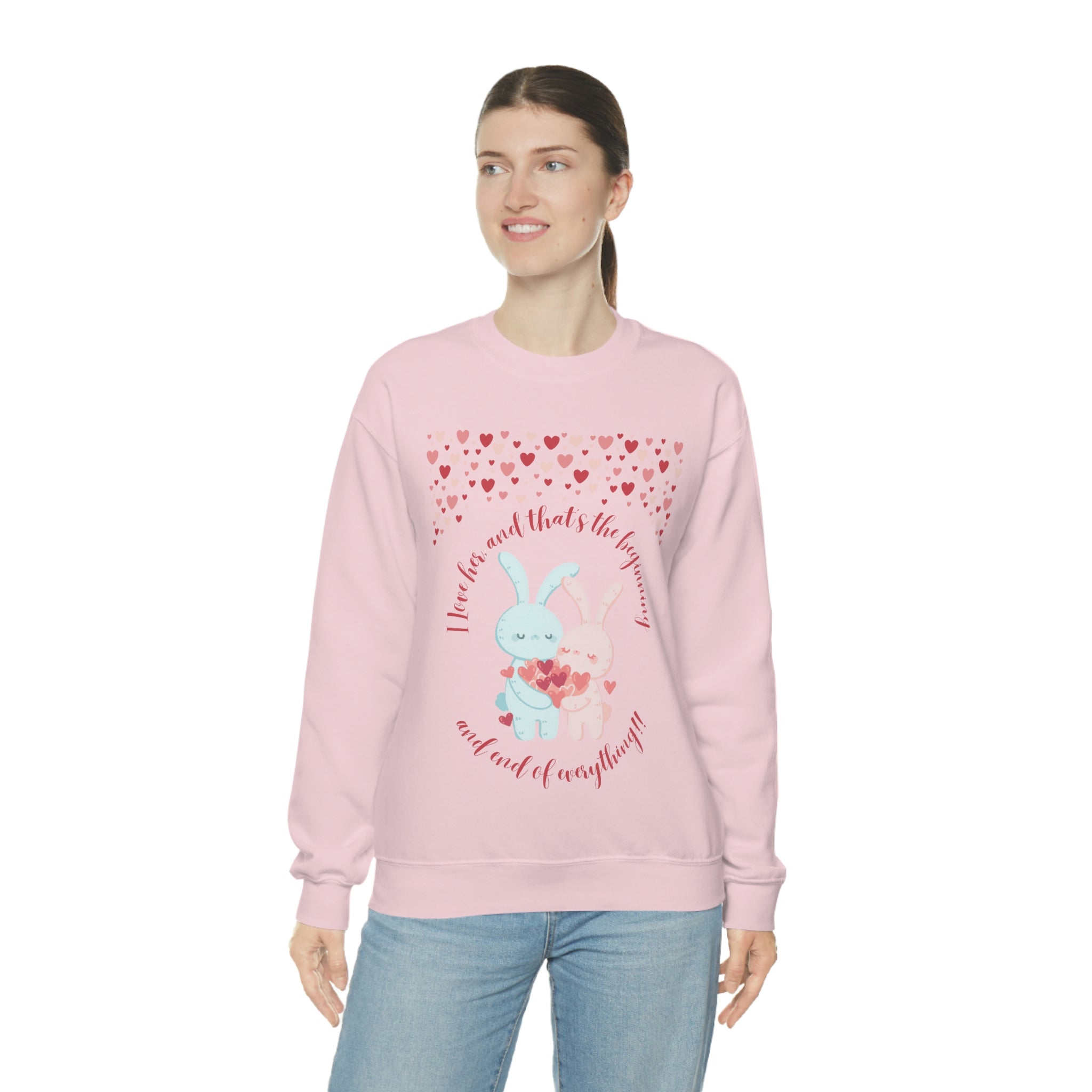The I Love Her U & Me Unisex Heavy Blend™ Crewneck Sweatshirt