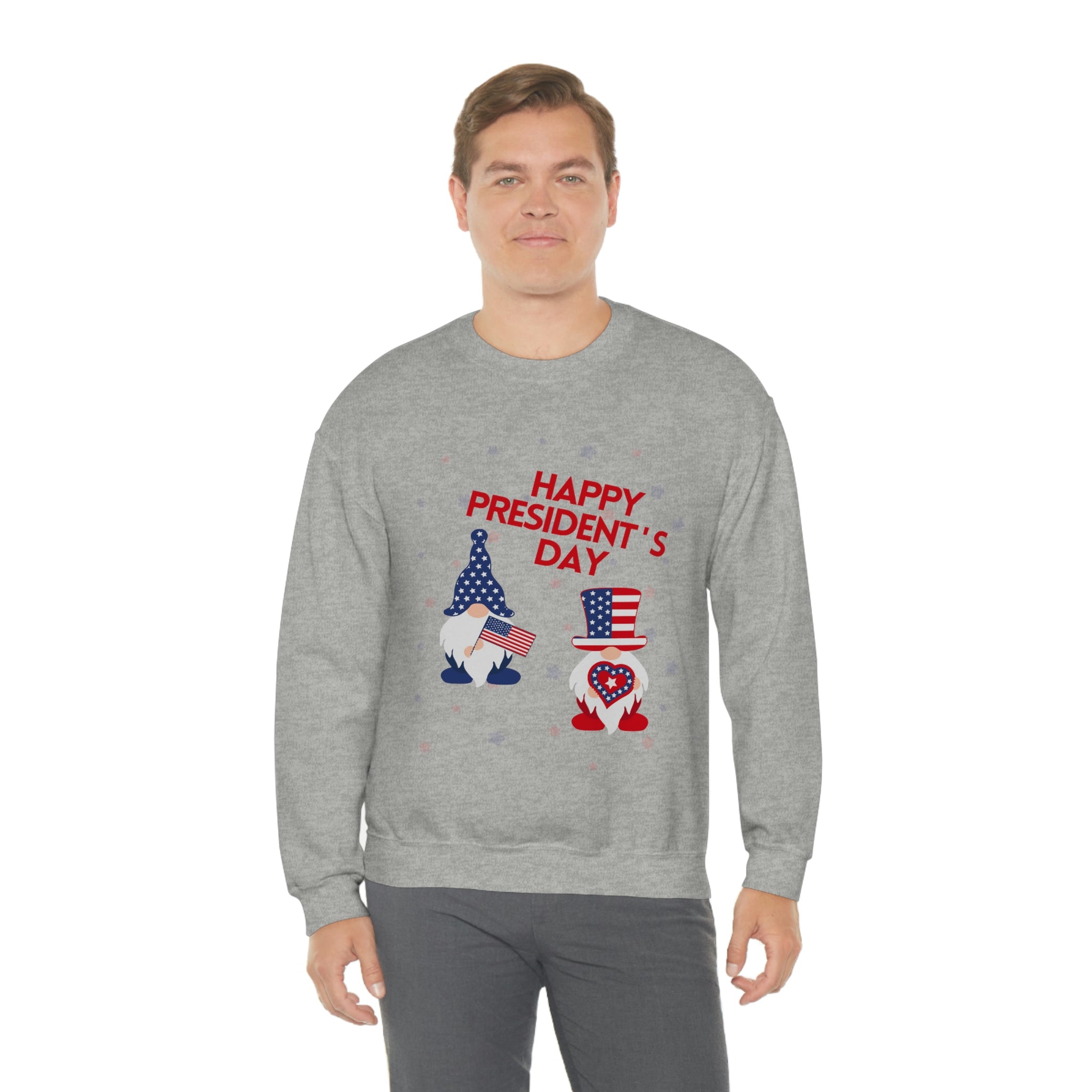 Happy President's Day Gnome Unisex Heavy Blend™ Crewneck Sweatshirt