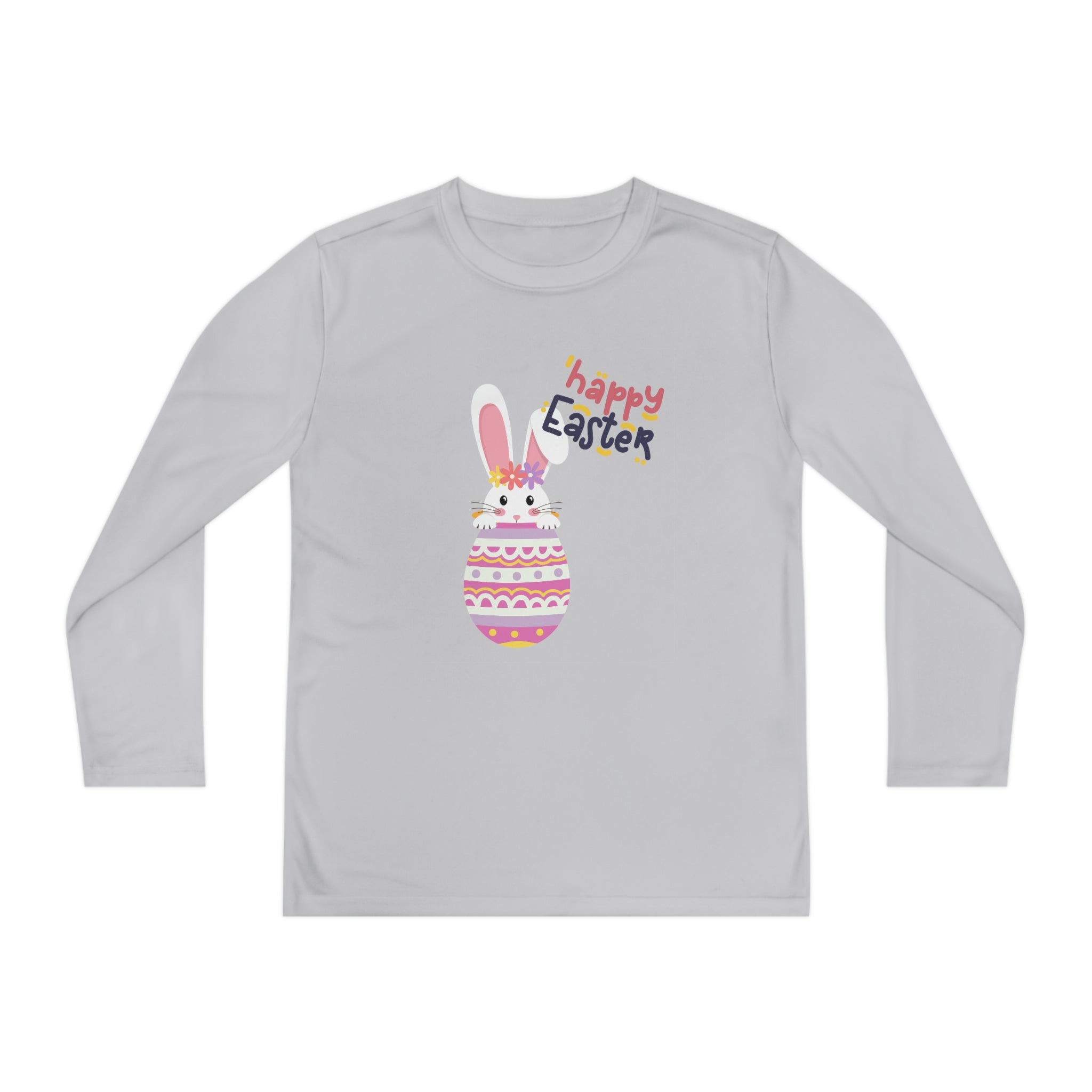 Happy Easter Day Bunny Youth Long Sleeve Competitor Tee