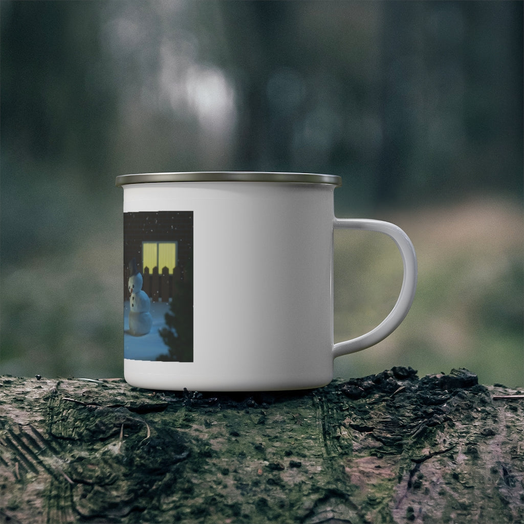 Snowman Enamel Camping Mug