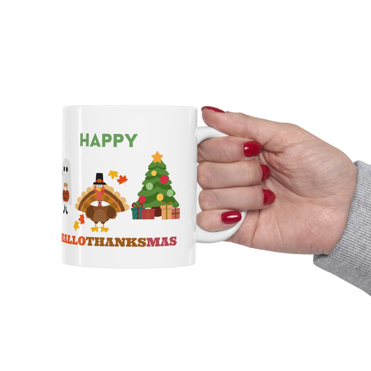 Happy Hallothanksmas Ceramic Mug 11oz