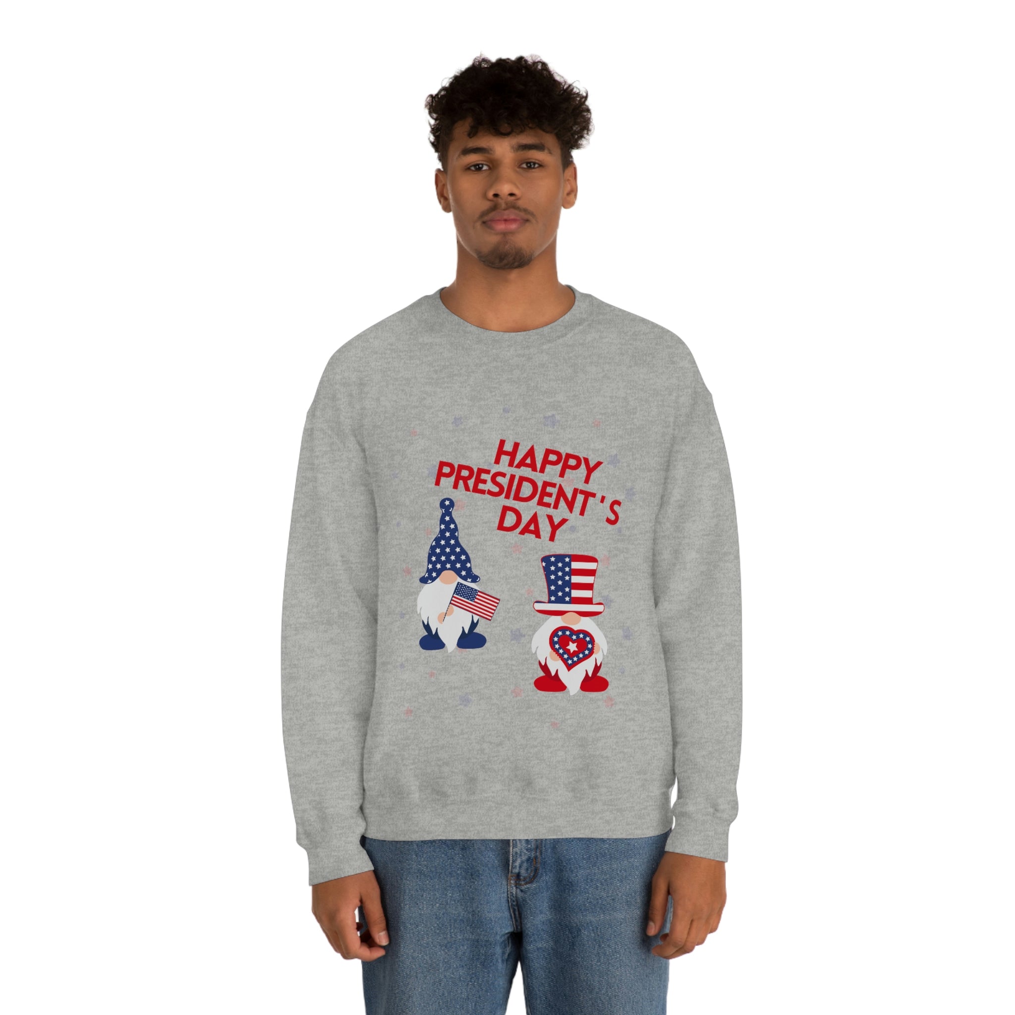 Happy President's Day Gnome Unisex Heavy Blend™ Crewneck Sweatshirt