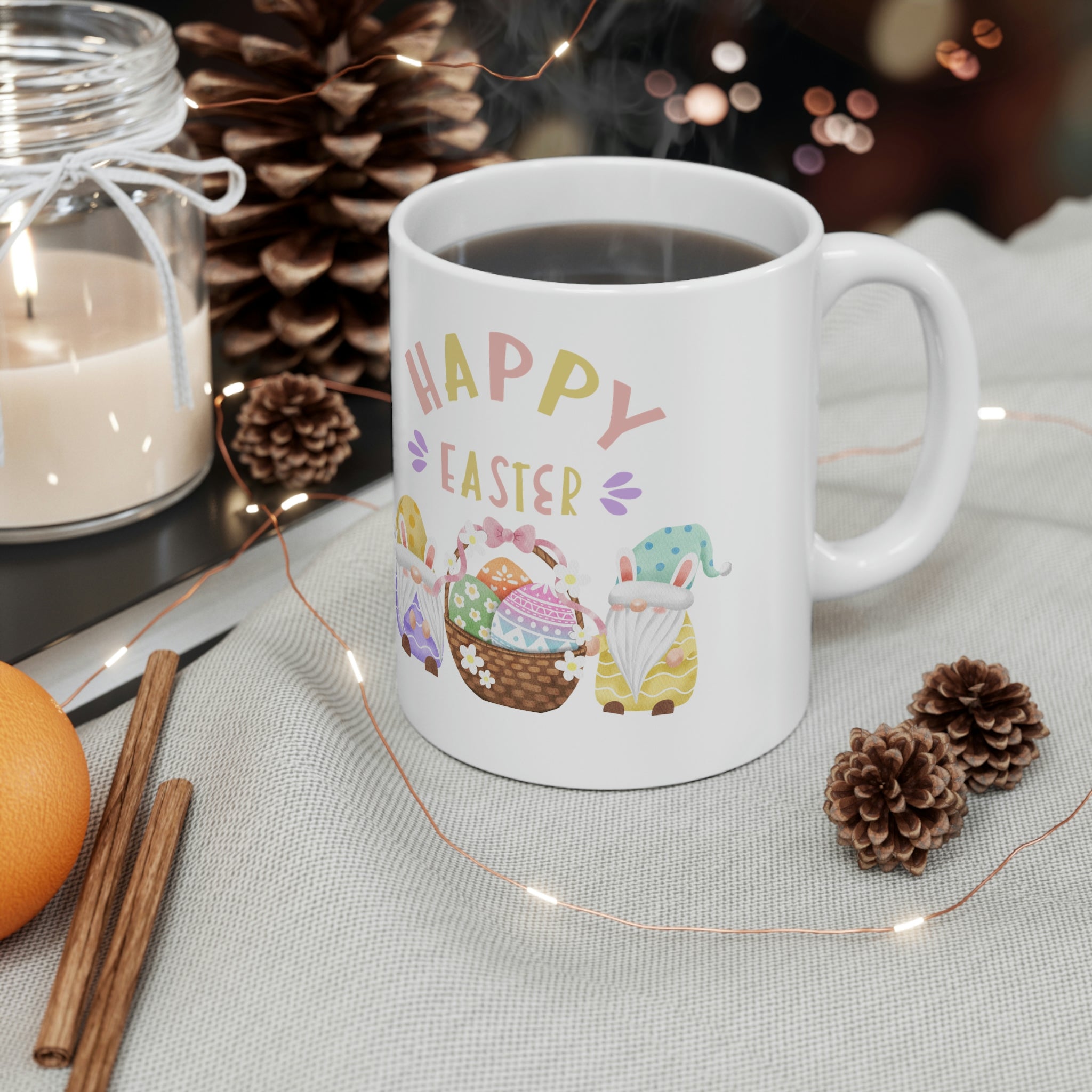 Happy Easter Gnome Ceramic Mug 11oz