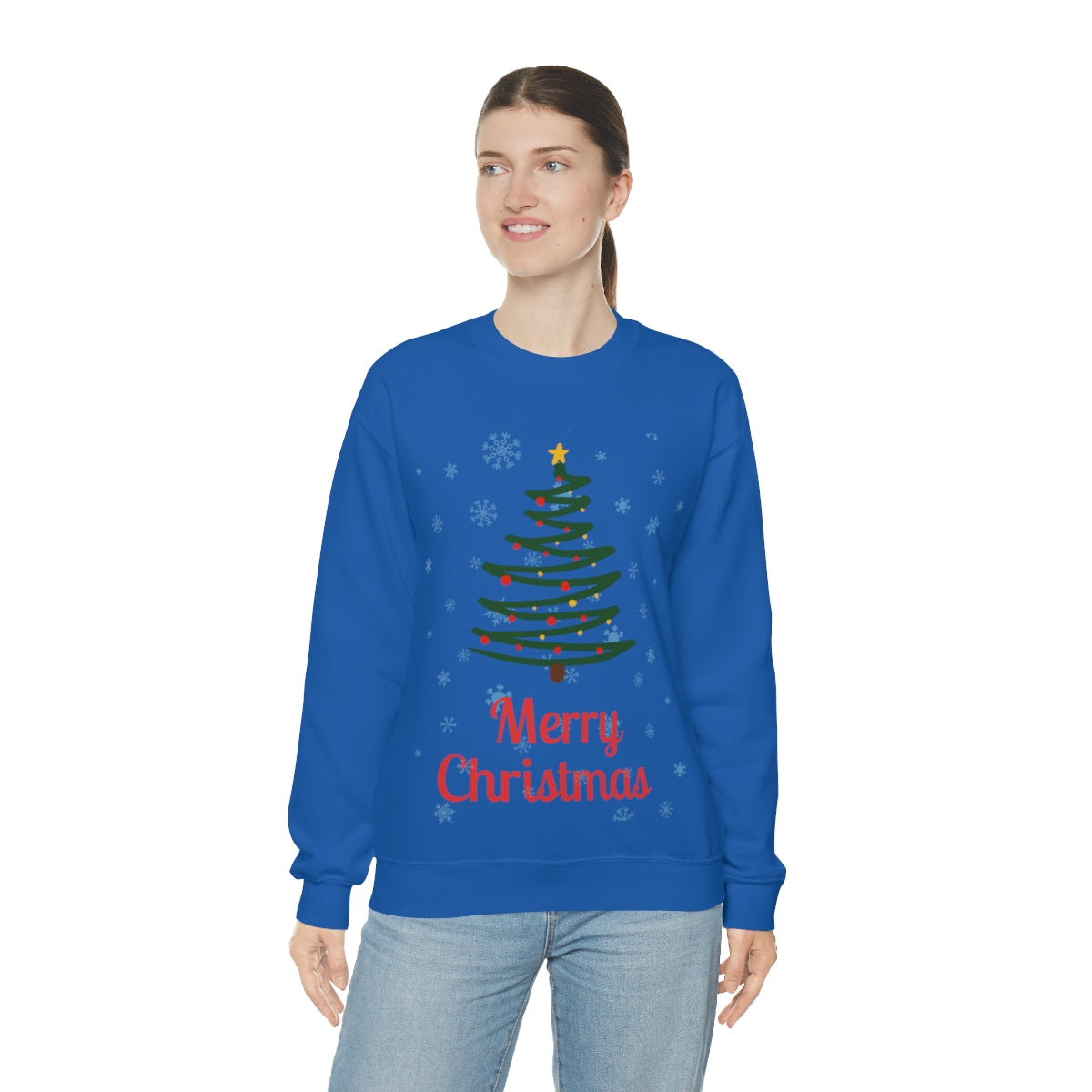 Merry Christmas Tree Unisex Heavy Blend™ Crewneck Sweatshirt